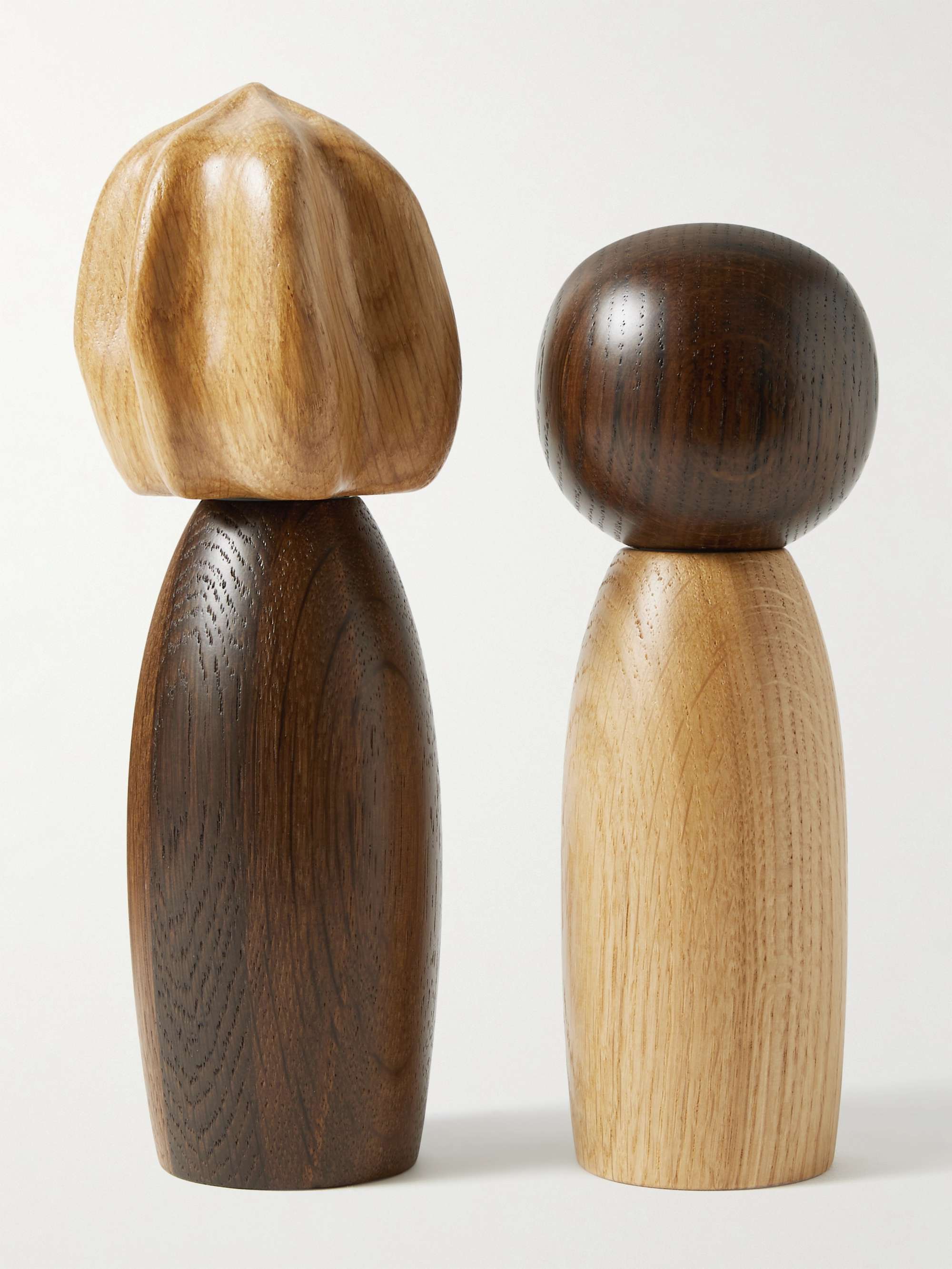 L'OBJET Picanto Natural and Smoked Oak Salt and Pepper Grinders for Men