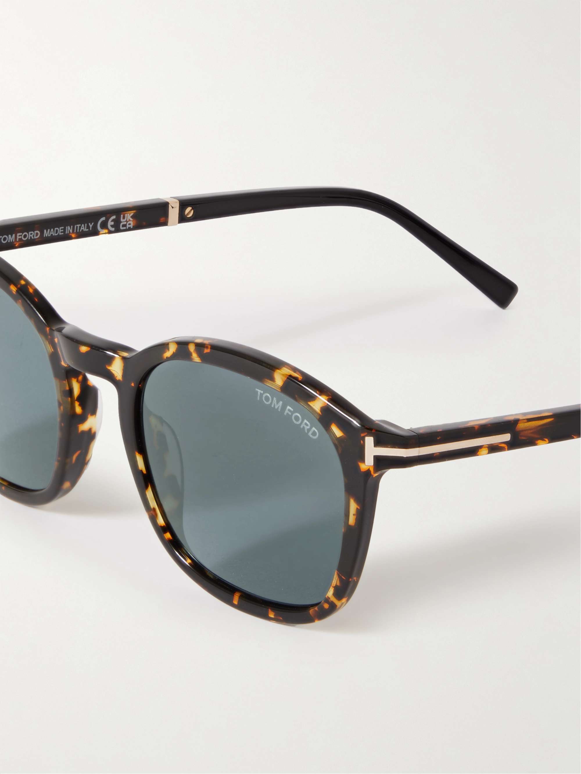 TOM FORD EYEWEAR Round-Frame Tortoiseshell Acetate Sunglasses