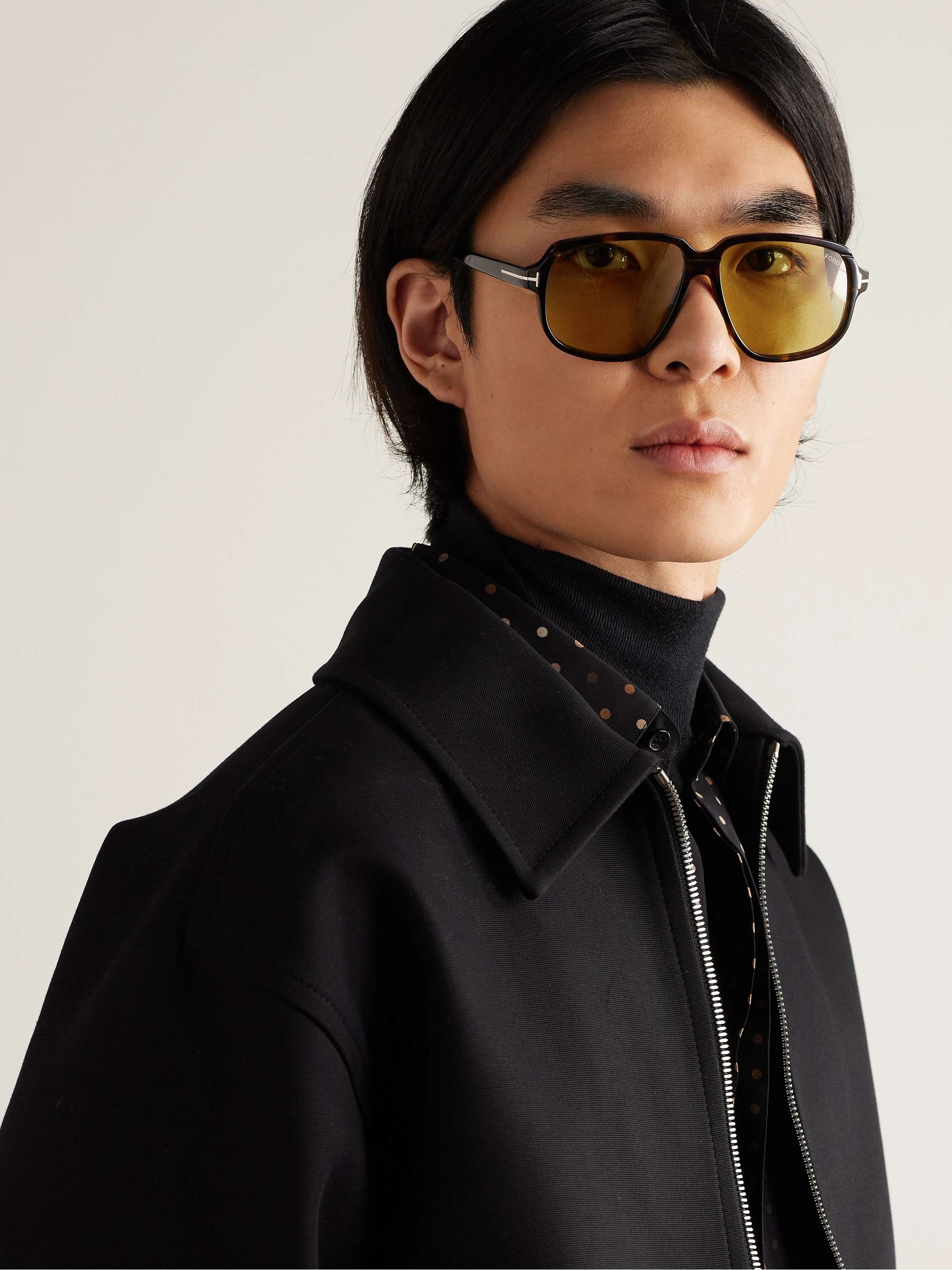 TOM FORD EYEWEAR D-Frame Tortoiseshell Acetate Sunglasses