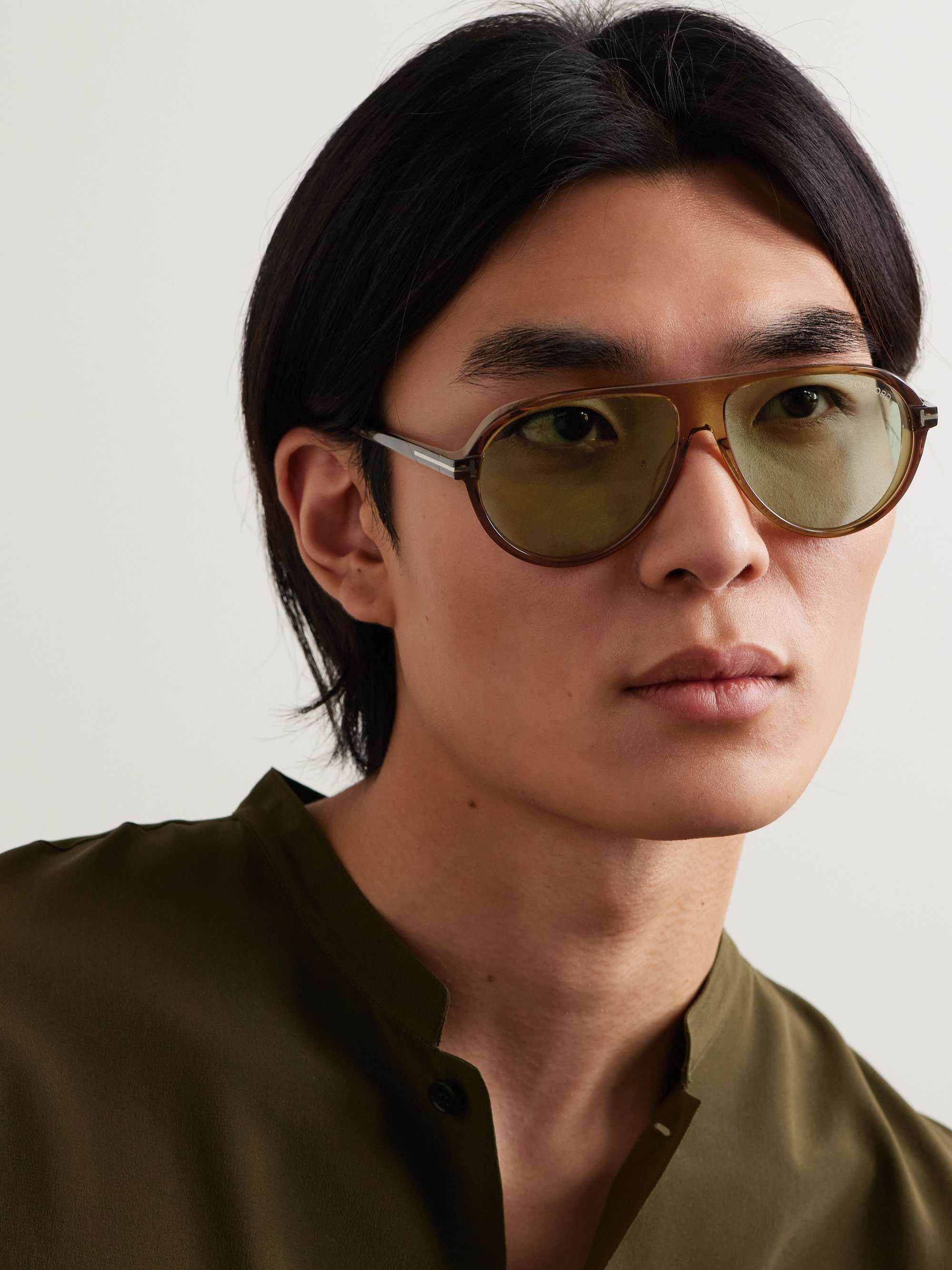 TOM FORD Aviator-Style Tortoiseshell Acetate Sunglasses