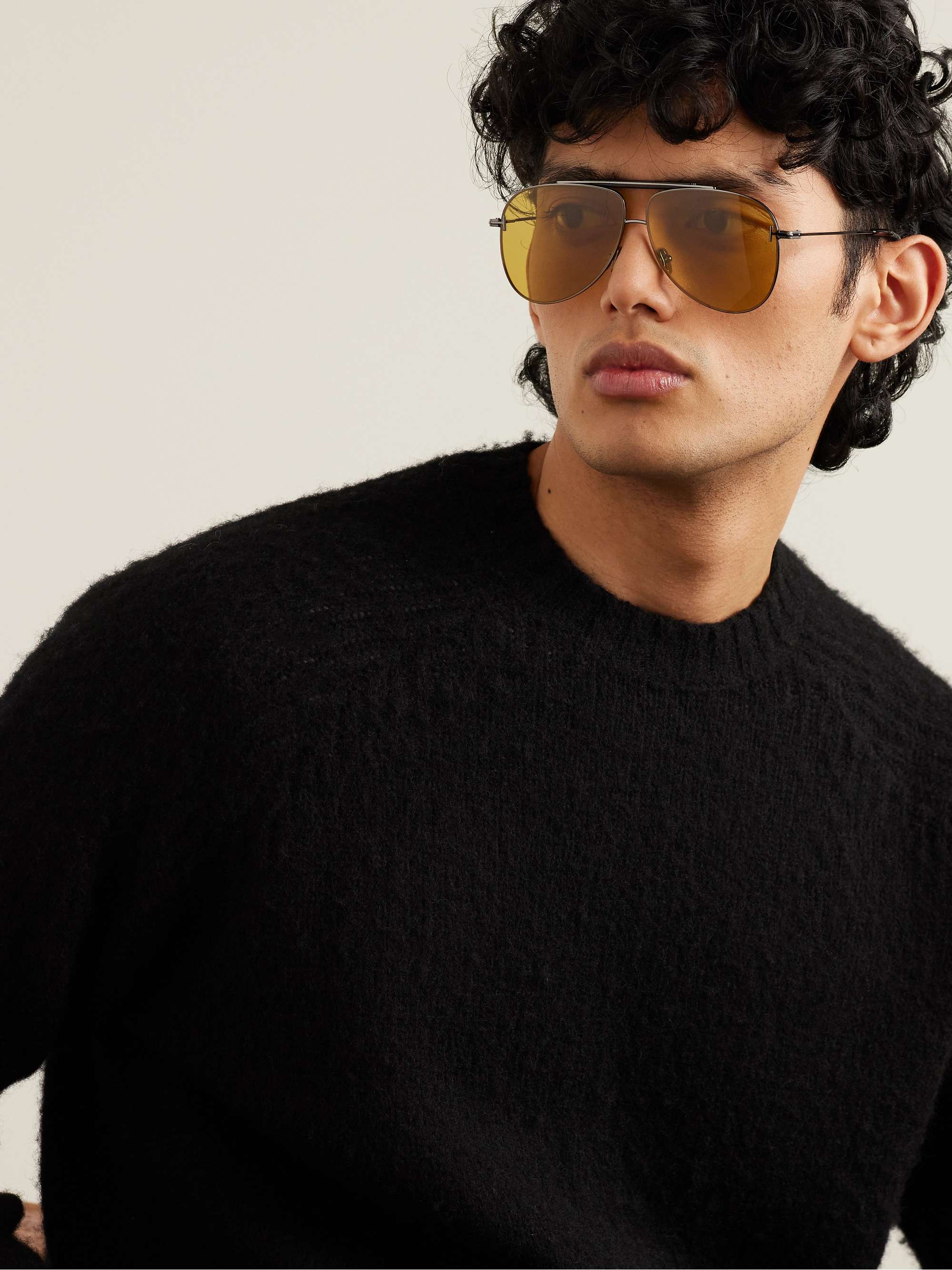 TOM FORD Aviator-Style Silver-Tone and Tortoiseshell Acetate Sunglasses
