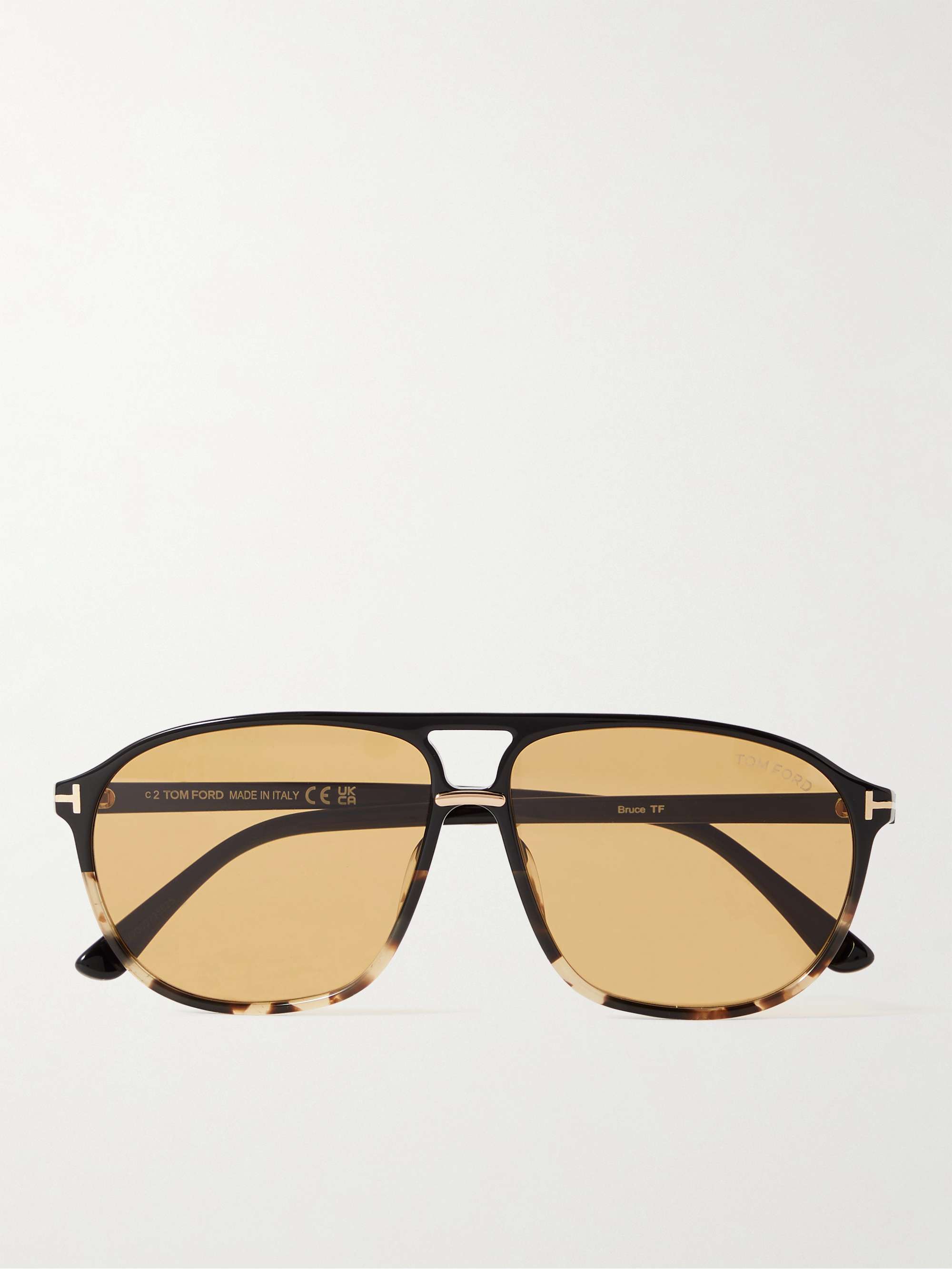 TOM FORD Aviator-Style Tortoiseshell Acetate Sunglasses