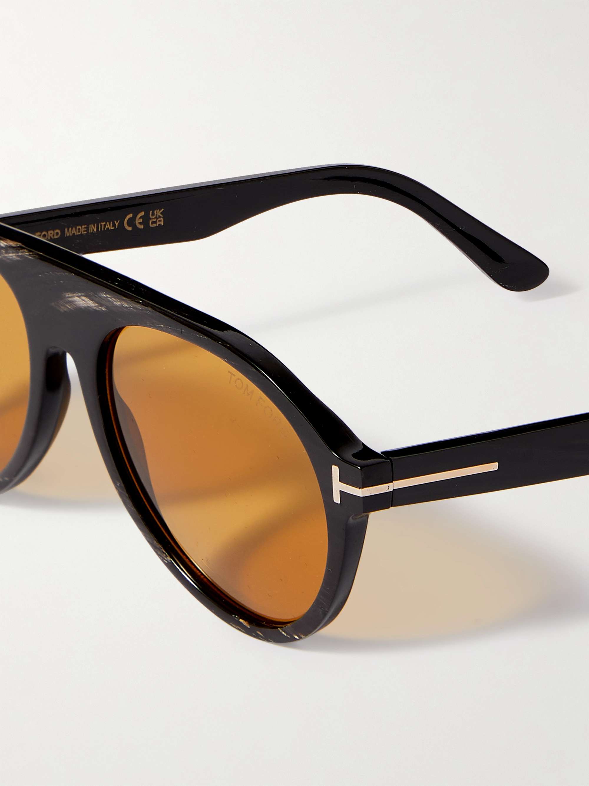 TOM FORD Aviator-Style Horn Sunglasses