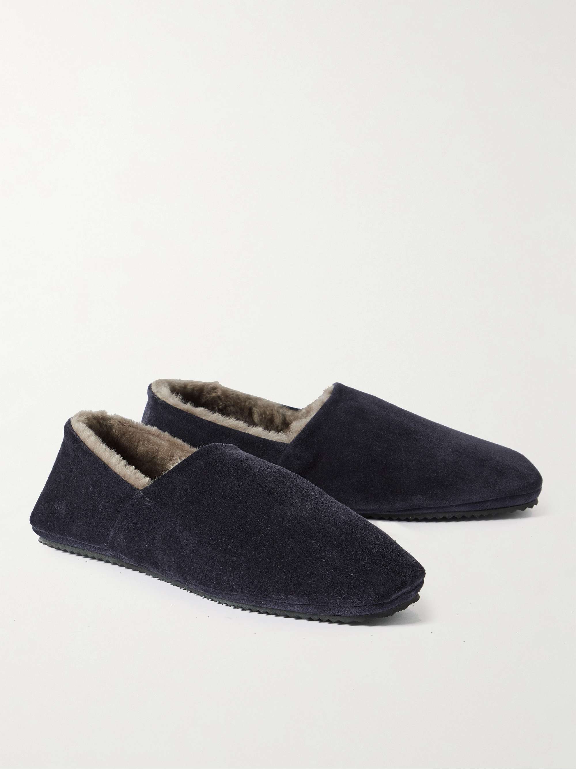 MR P. Babouche Shearling-Lined Suede Slippers for Men | MR PORTER