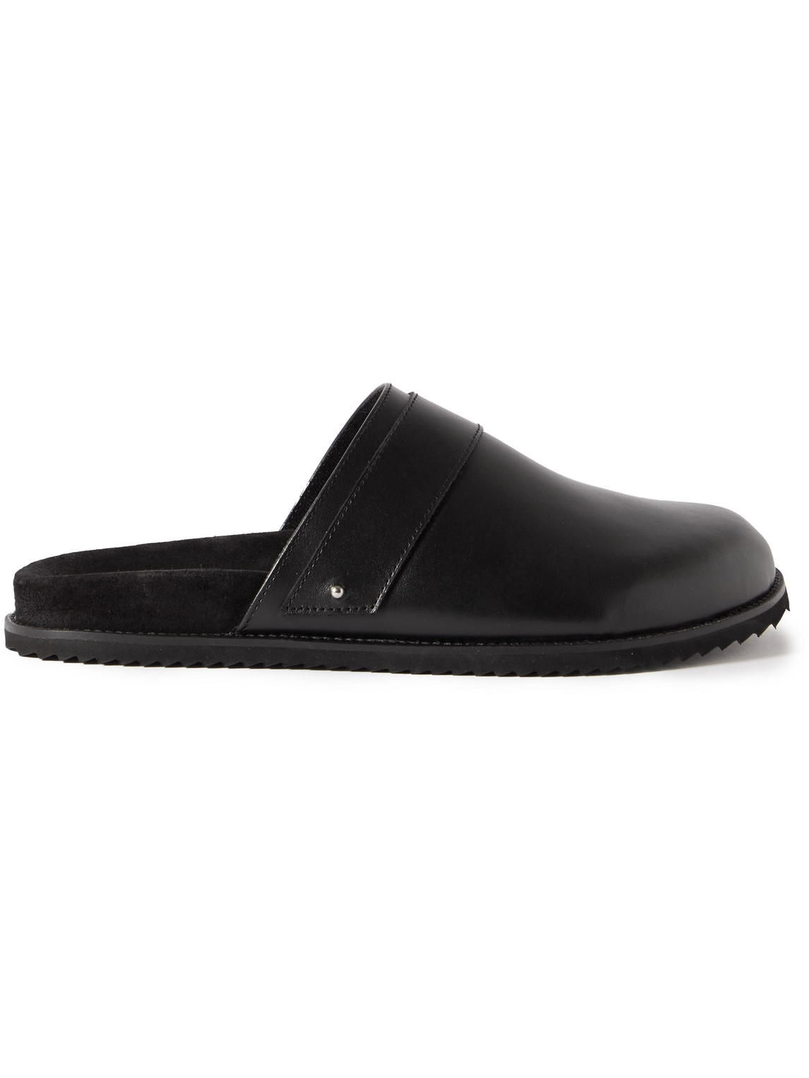 Mr P Leather Slippers In Black