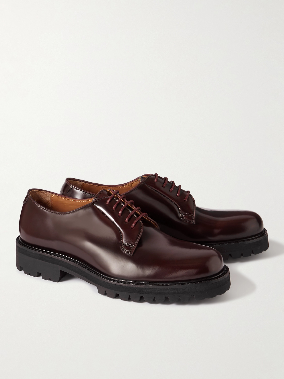 Shop Mr P Jacques Leather Derby Shoes In Red