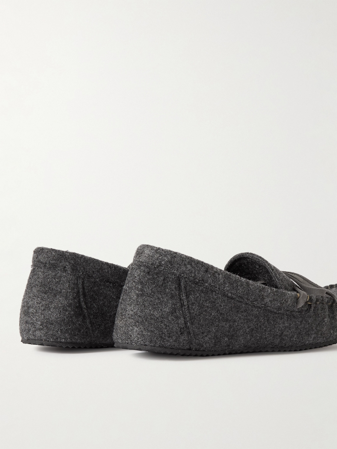 Shop Mr P Recycled-felt Slippers In Gray