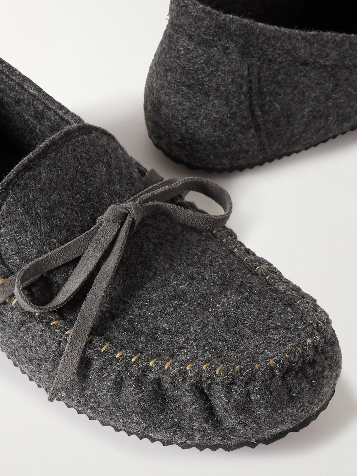 Shop Mr P Recycled-felt Slippers In Gray