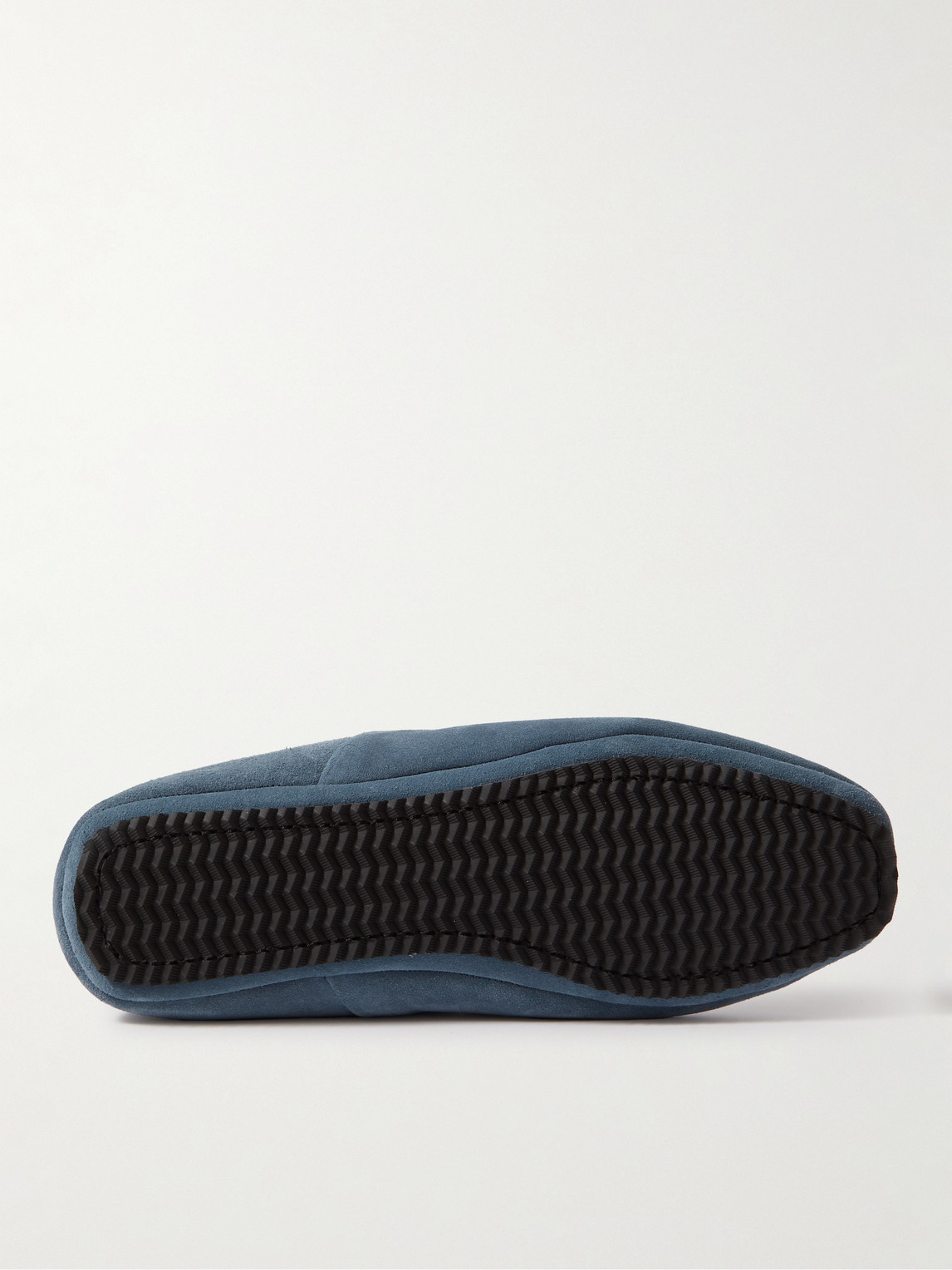 Shop Mr P Babouche Shearling-lined Suede Slippers In Blue