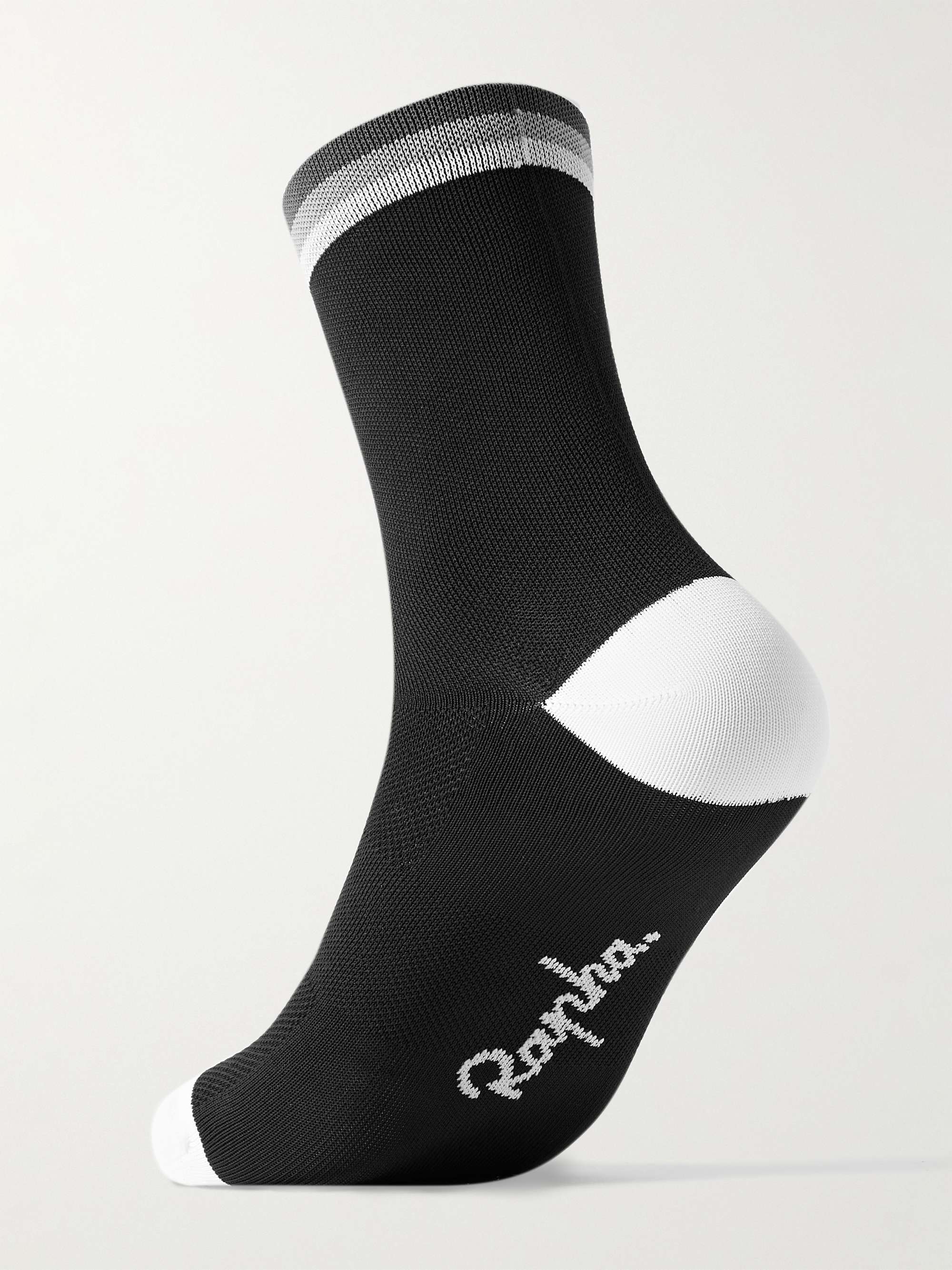 RAPHA Striped Logo-Intarsia Stretch-Knit Socks
