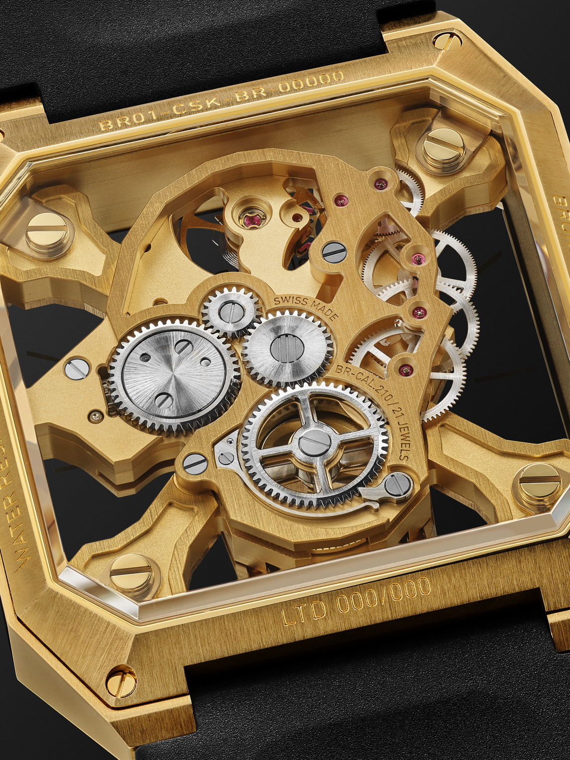  Bell & Ross - Br 01 Cyber Skull Limited Edition Hand-wound 45mm Bronze And Rubber Watch, Ref. No. Br01-csk-br - Men - Metallic 