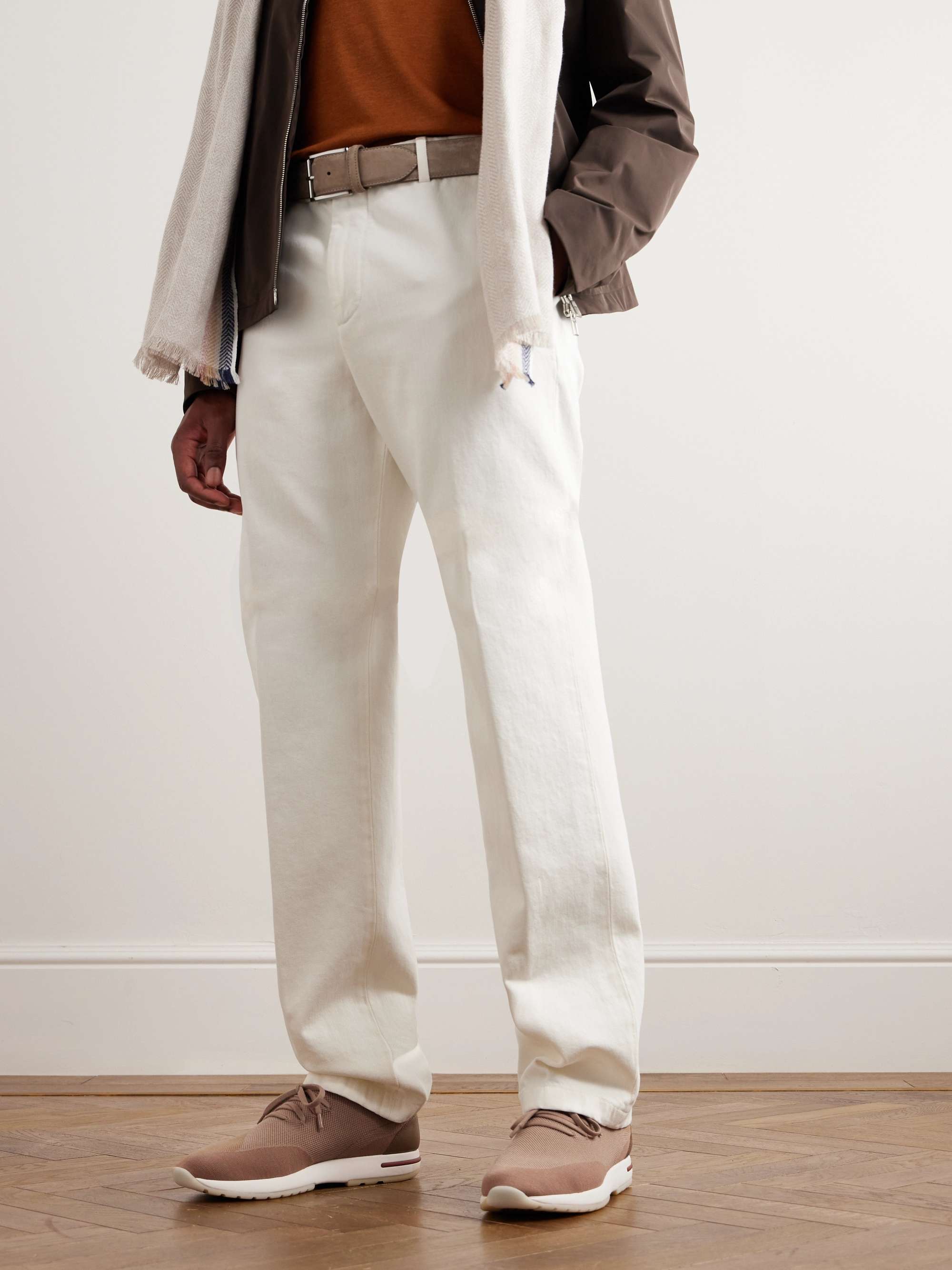 LORO PIANA 360 Flexy Walk ニットウィッシュウール スニーカー レザートリム