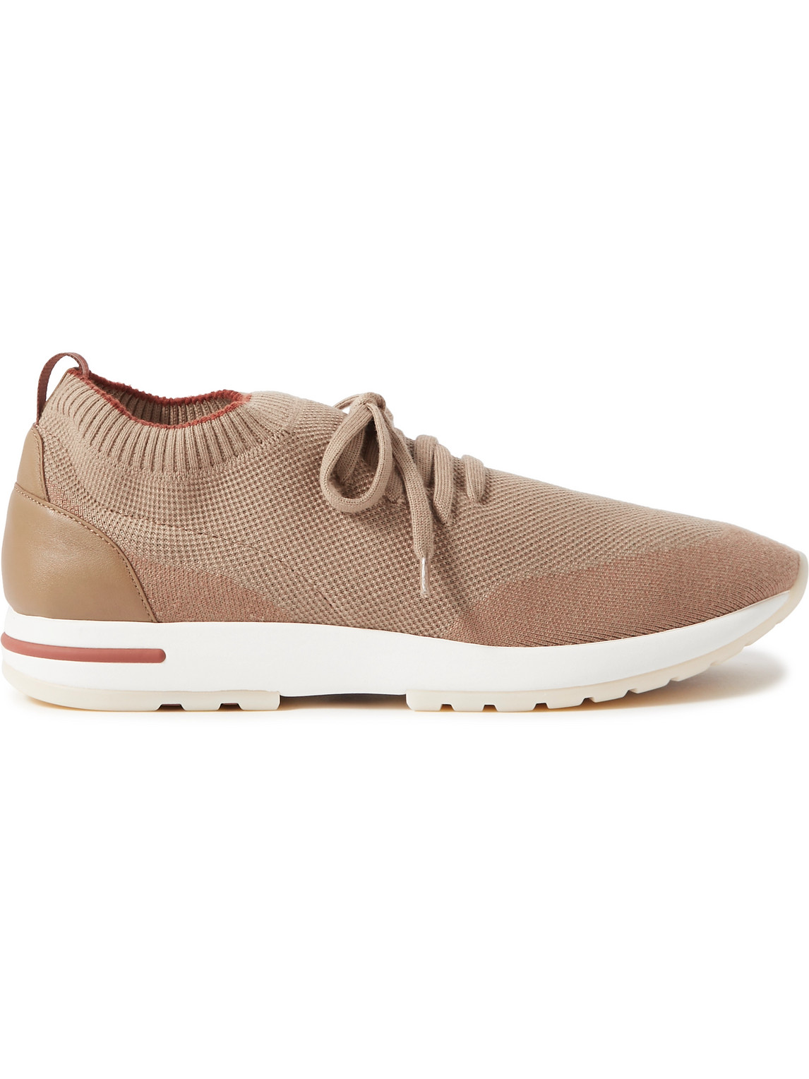 Loro Piana 360 Flexy Leather-trimmed Knitted Wish Wool Trainers In Neutrals