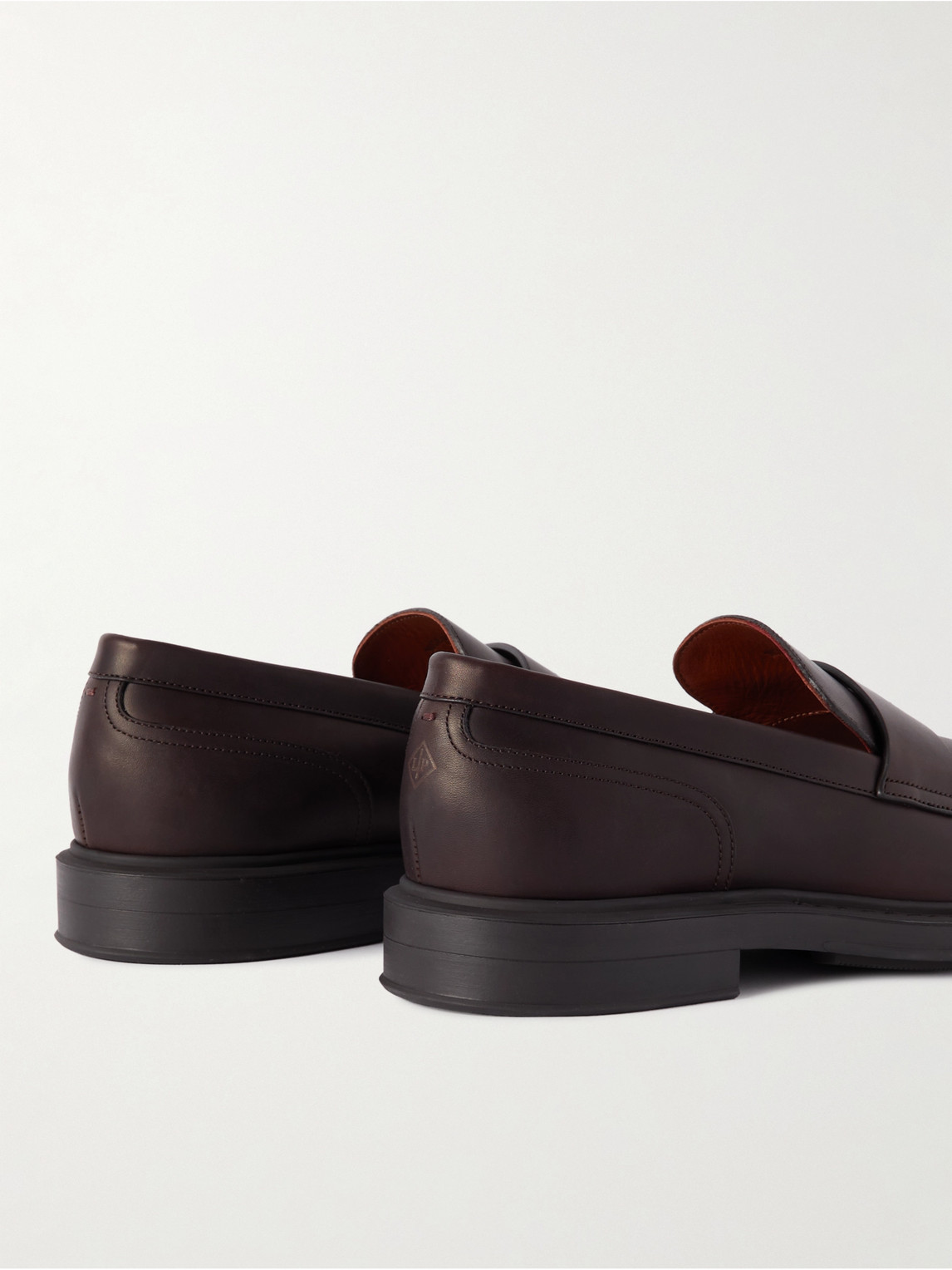 Shop Loro Piana Travis Leather Penny Loafers In Brown
