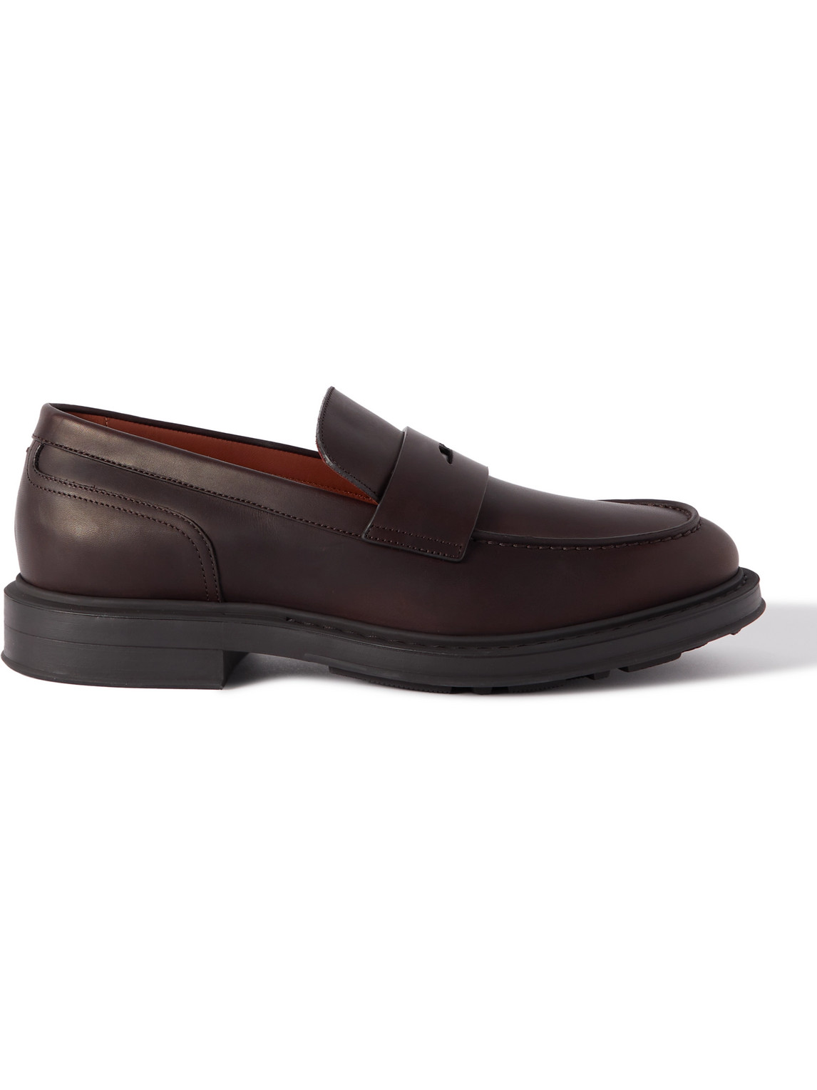 Loro Piana Travis Leather Penny Loafers In Brown