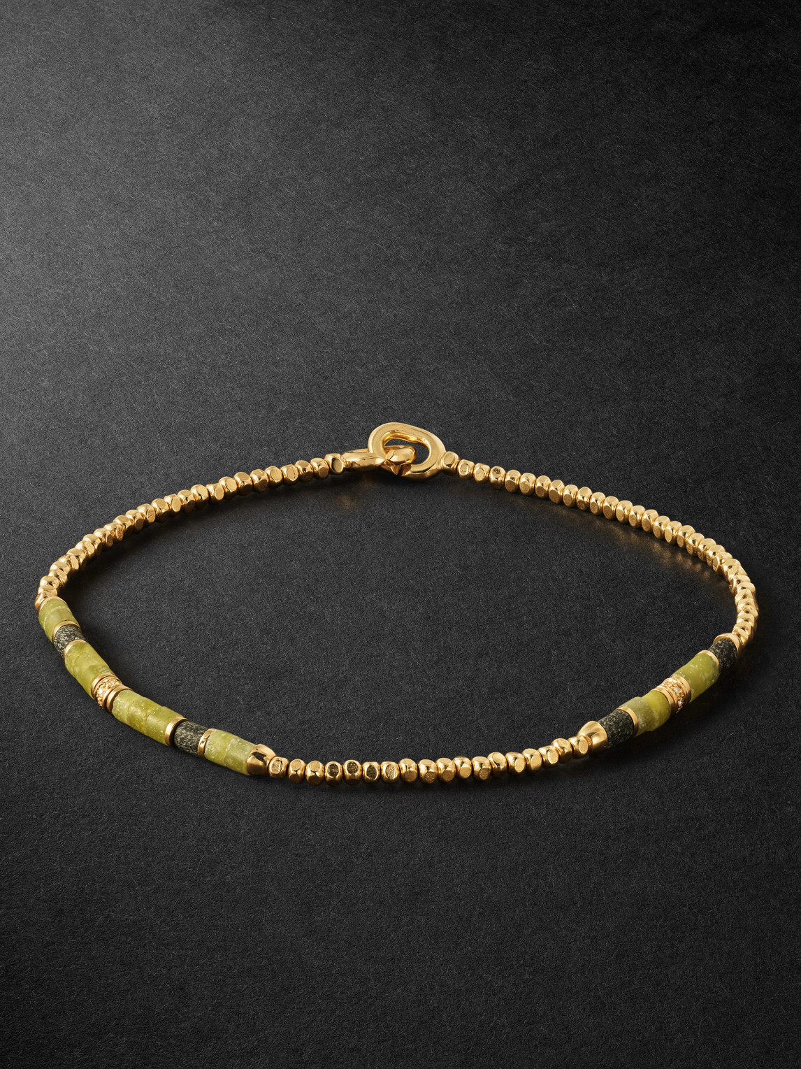 Maor Creosote 18-karat Gold, Jade And Diamond Beaded Bracelet
