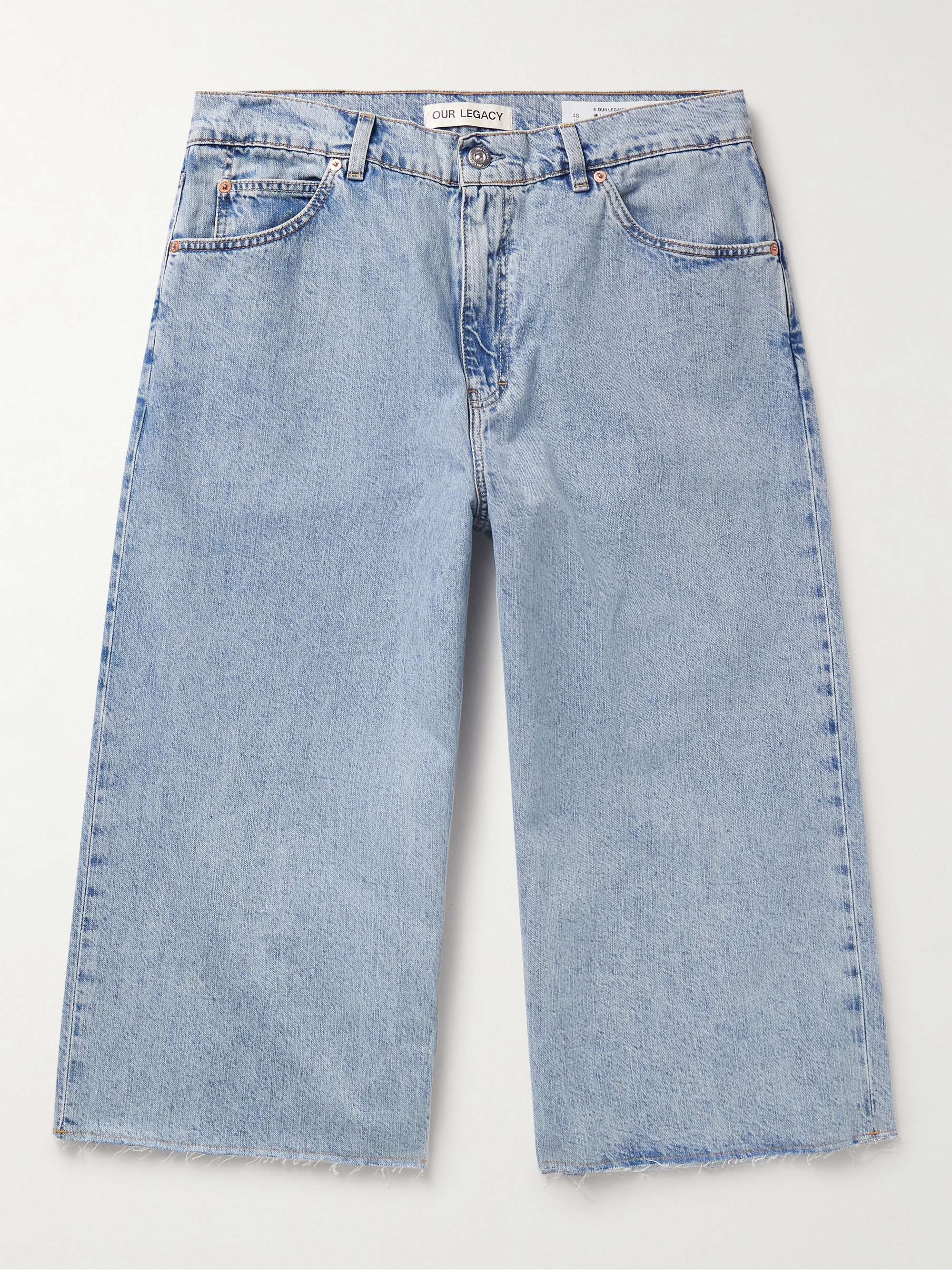 OUR LEGACY Wide-Leg Cropped Frayed Jeans for Men