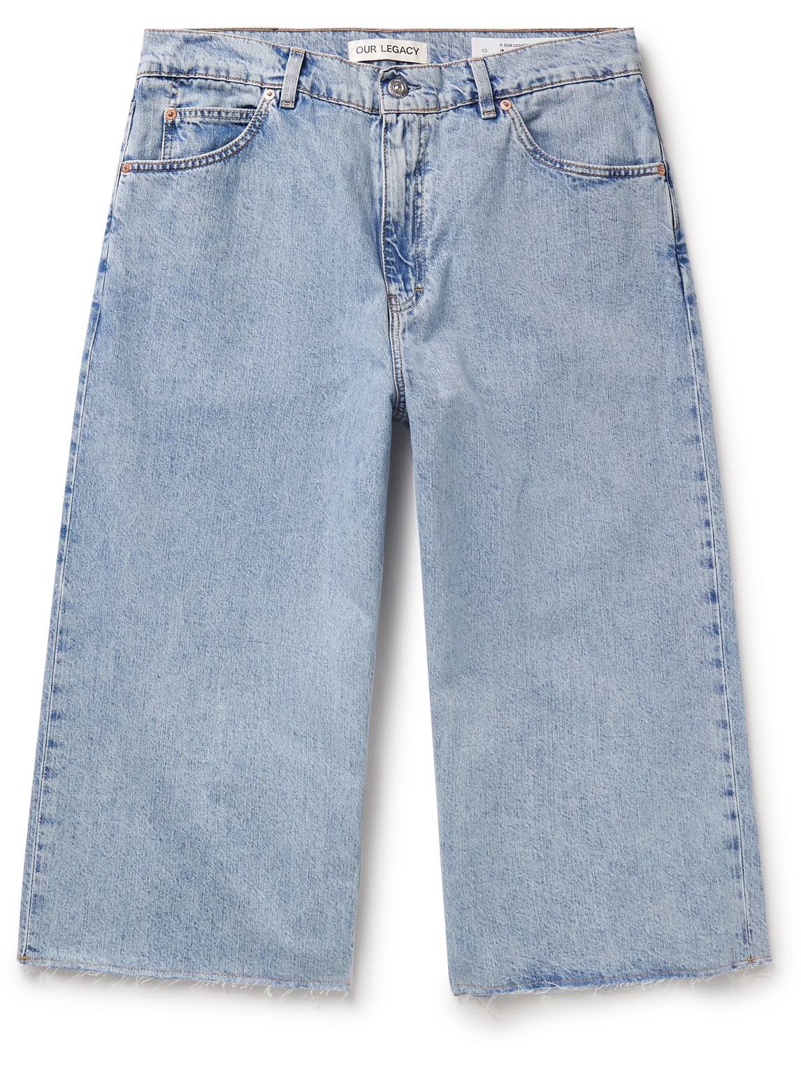 OUR LEGACY WIDE-LEG CROPPED FRAYED JEANS