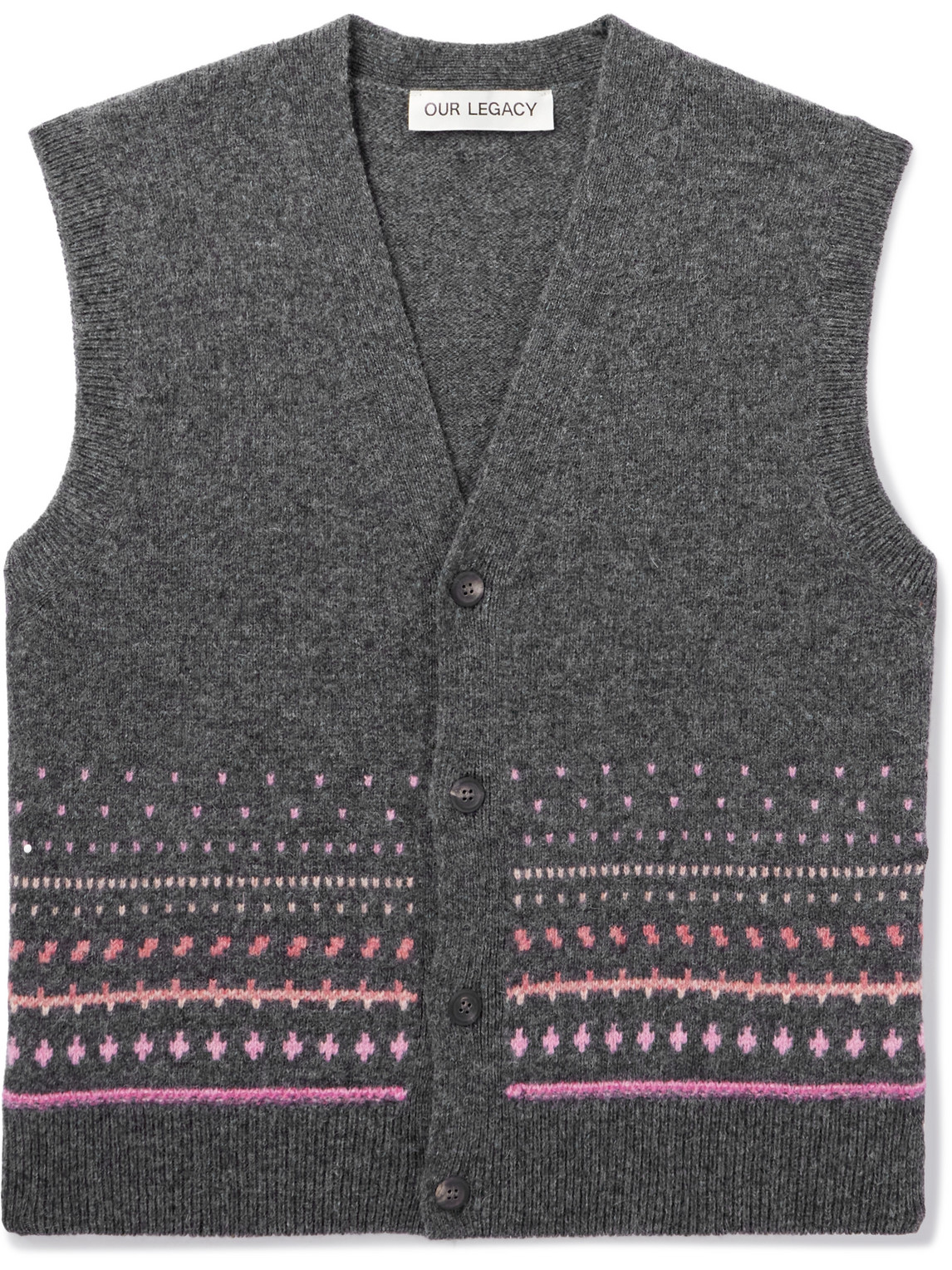 Our Legacy Fair Isle Sweater Vest In Gray