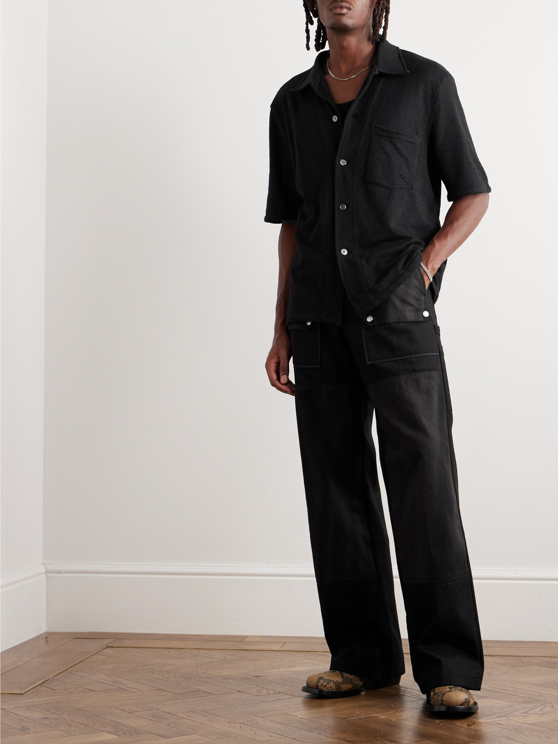 Our Legacy Black Boucle Box Shirt In Black