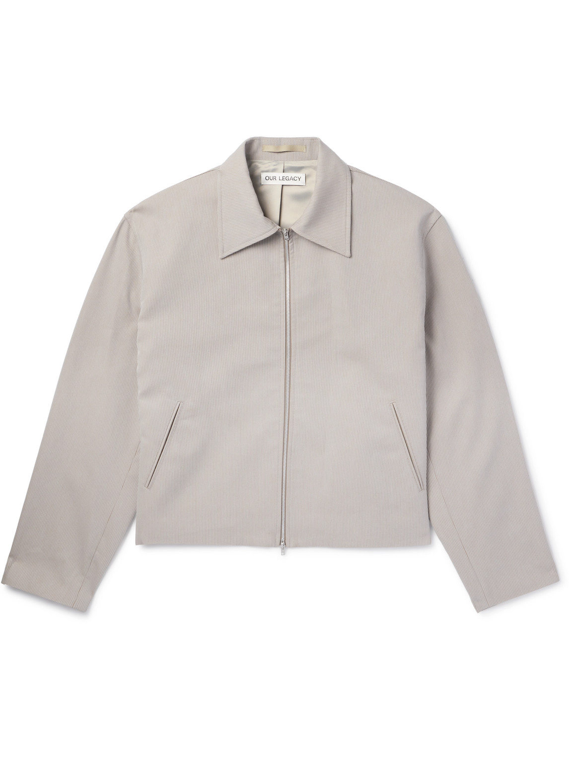 Our Legacy Mini Pinstriped Cotton-blend Jacket In Gray