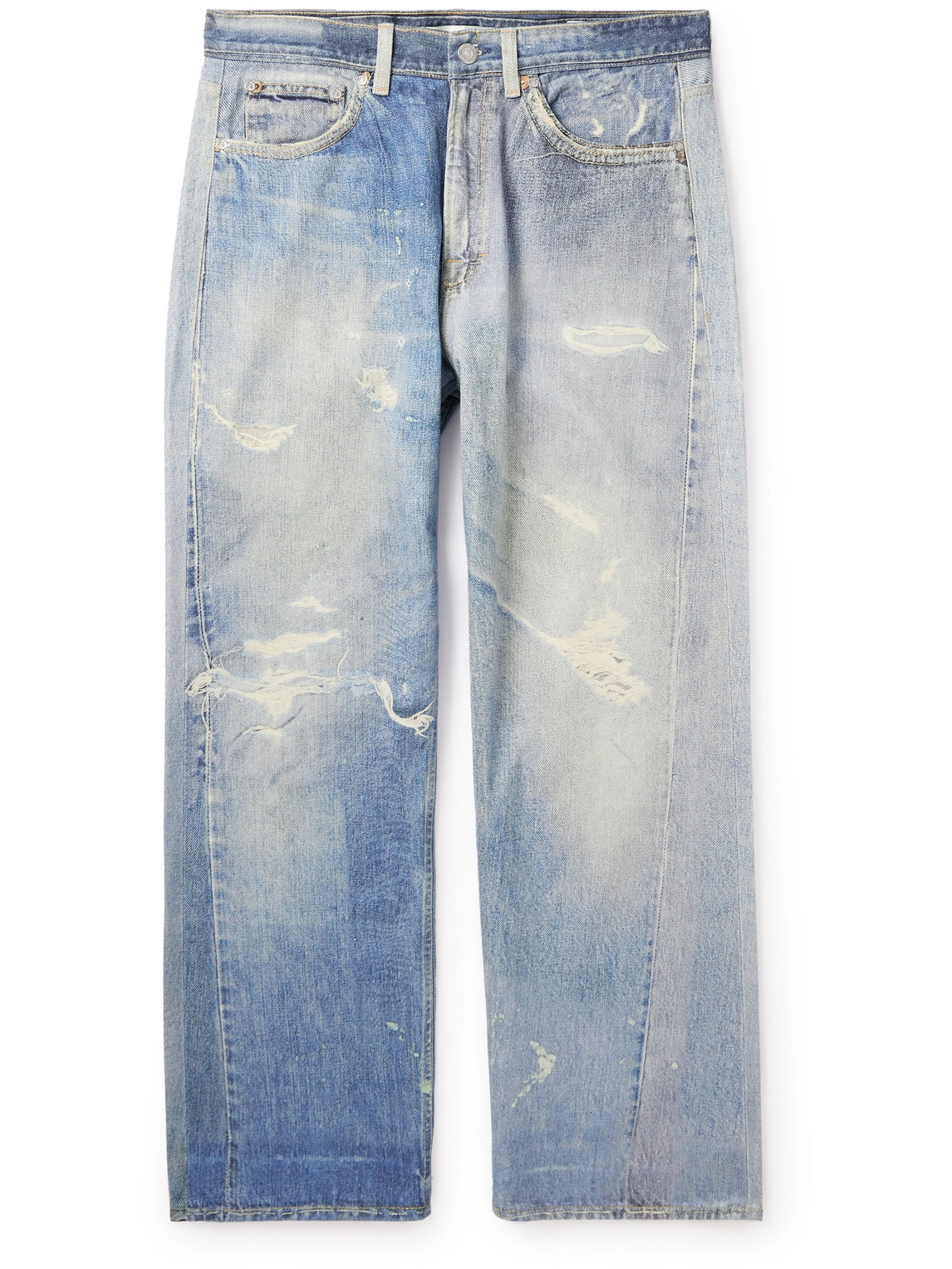 Our Legacy Third Cut Straight-leg Printed Jeans In Blue