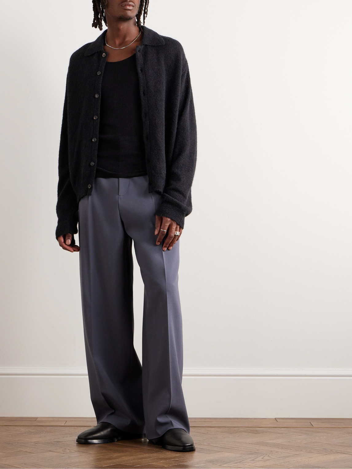 Our Legacy Evening Alpaca-blend Cardigan In Black