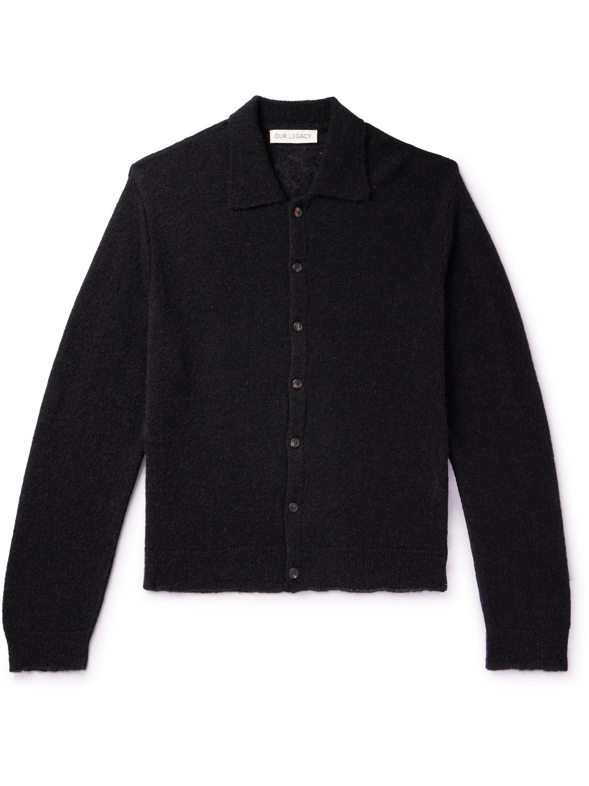 Shop Our Legacy Evening Alpaca-blend Cardigan In Black