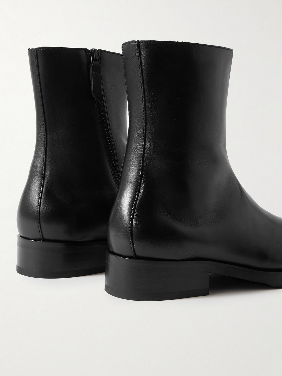 Our Legacy Ankle Boots With Smooth Leather Finish And Side Zipper In Black