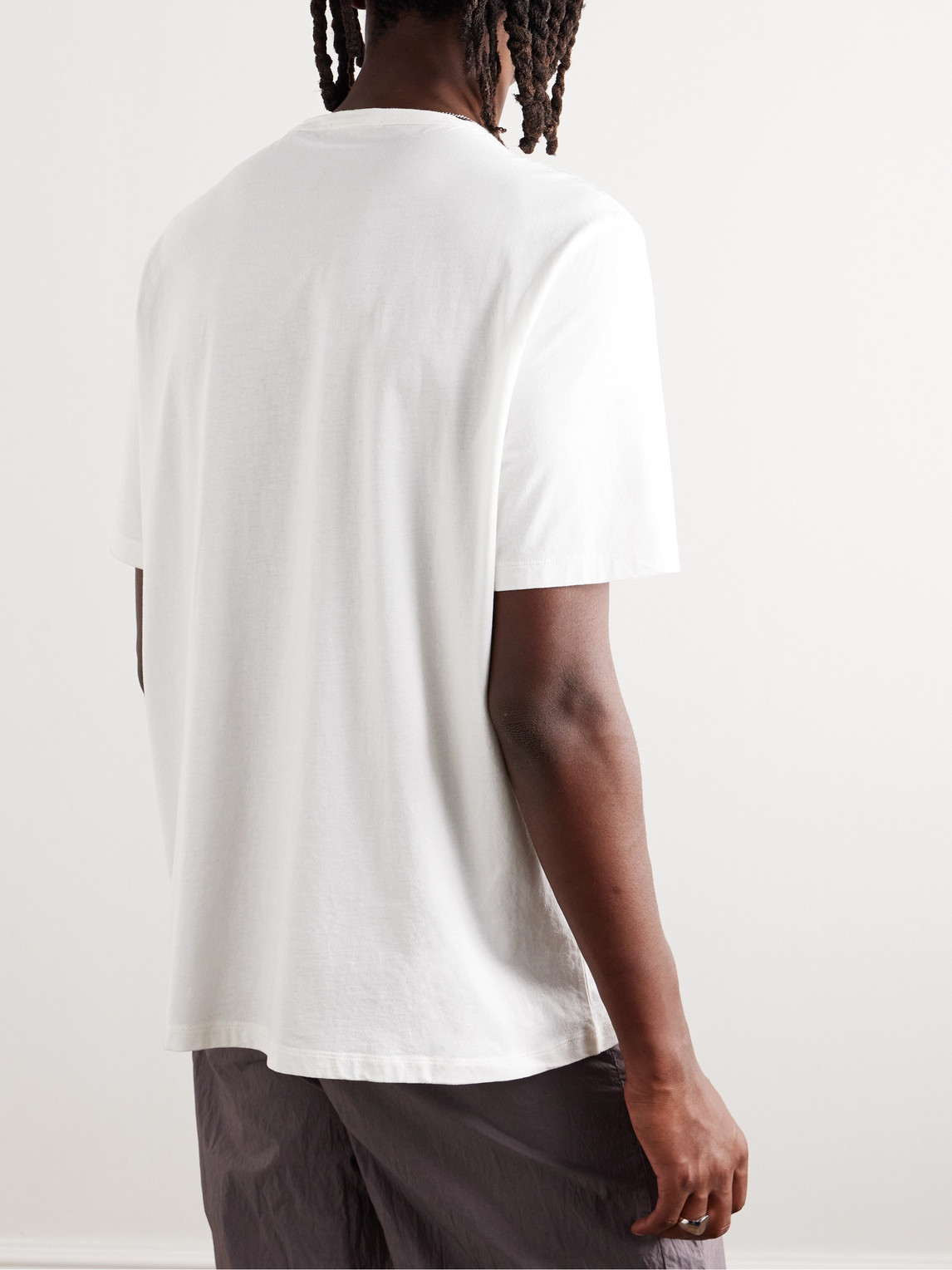 Our Legacy Box Logo-embroidered Cotton-jersey T-shirt In White