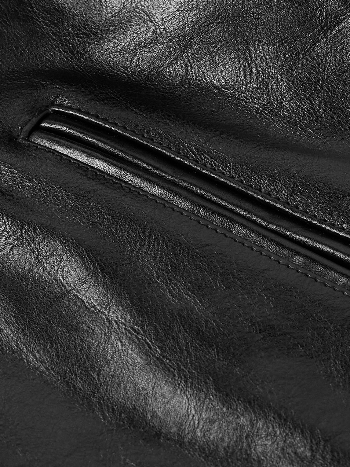 Our Legacy Mini Leather Zipped Jacket In Black