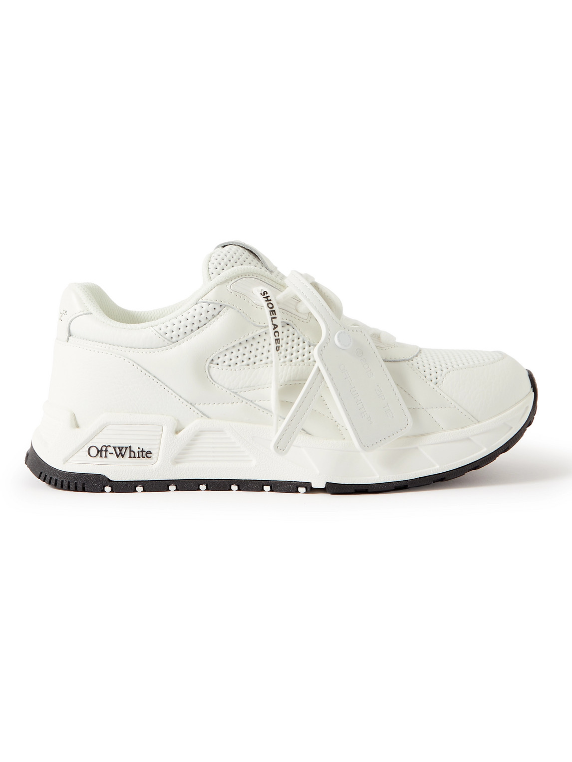 Shop Off-white Runner B Perforated Leather Sneakers In White