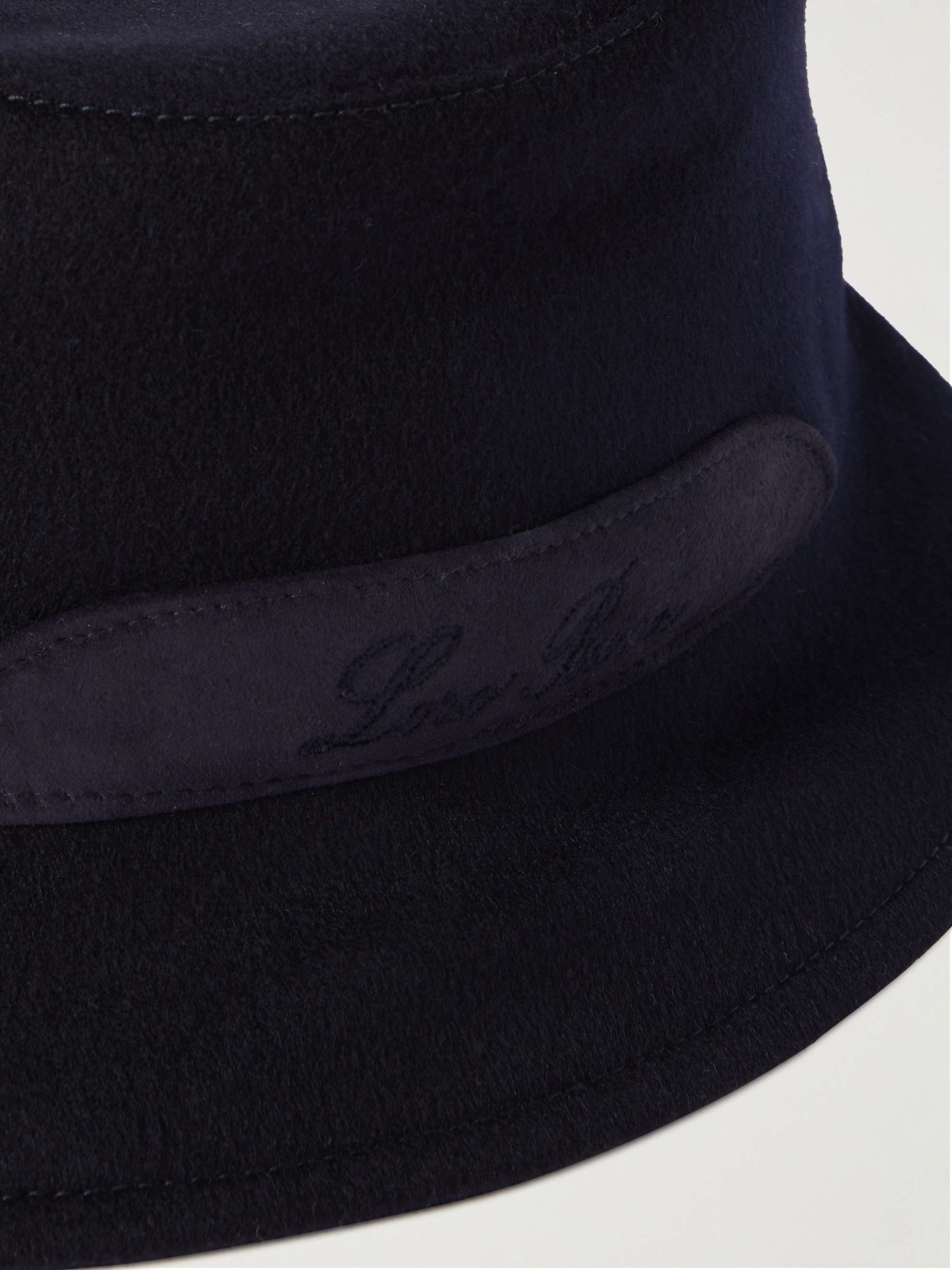 LORO PIANA Cityleisure Suede-Trimmed Cashmere Bucket Hat