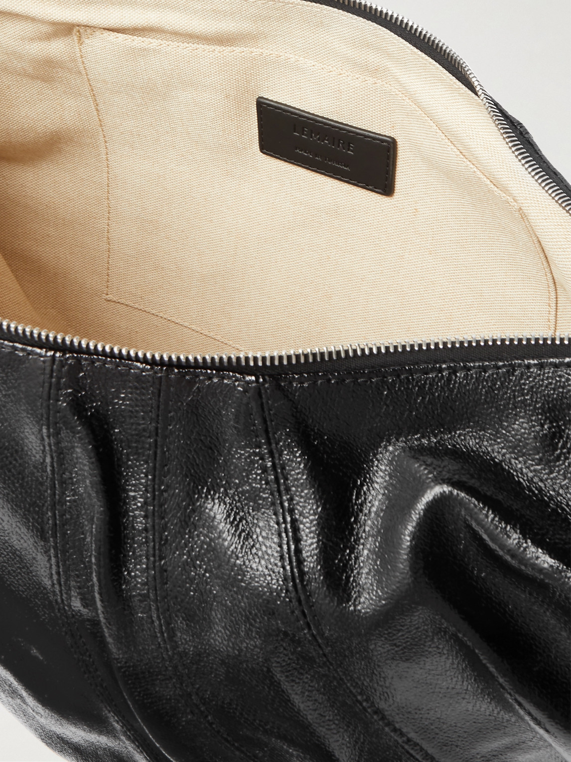 Lemaire Croissant Large Coated-cotton Messenger Bag In Black