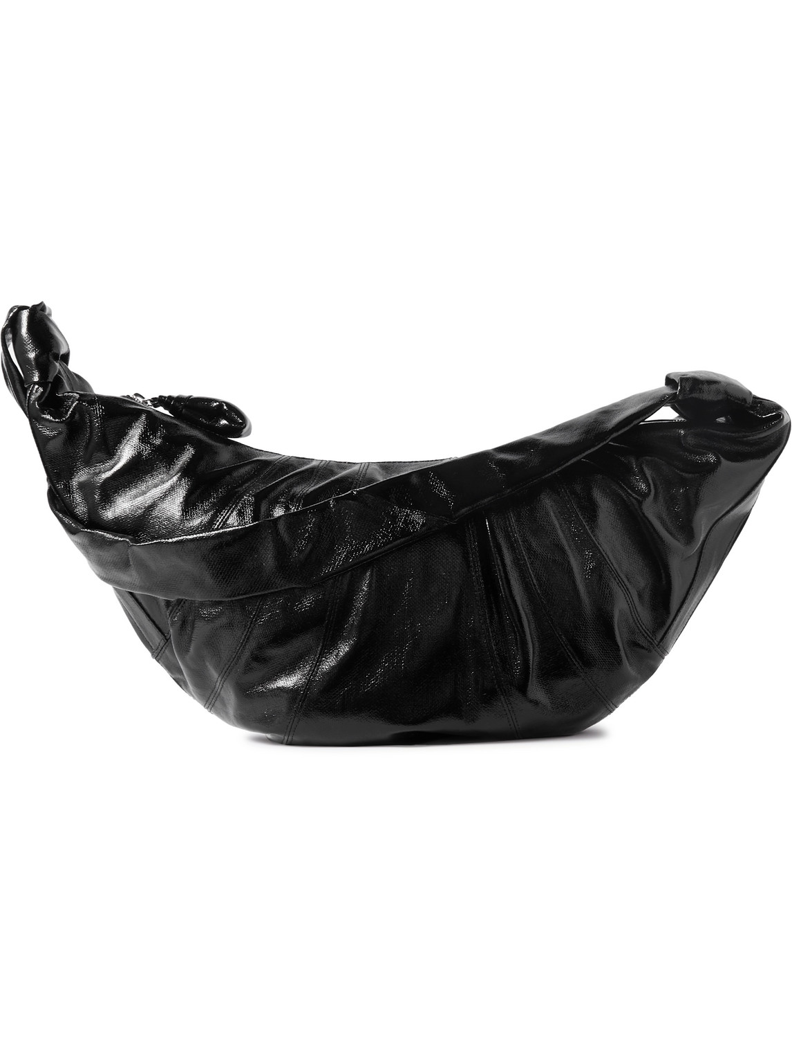 Lemaire Croissant Large Coated-cotton Messenger Bag In Black