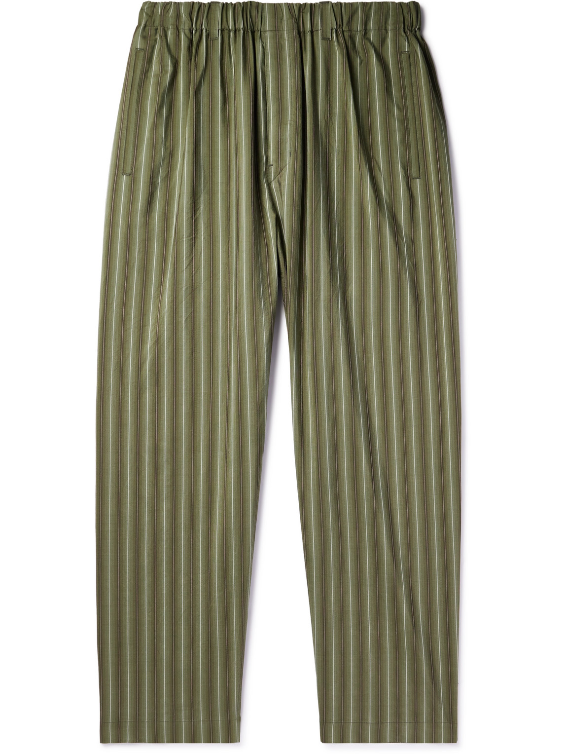 Straight-Leg Striped Silk Trousers