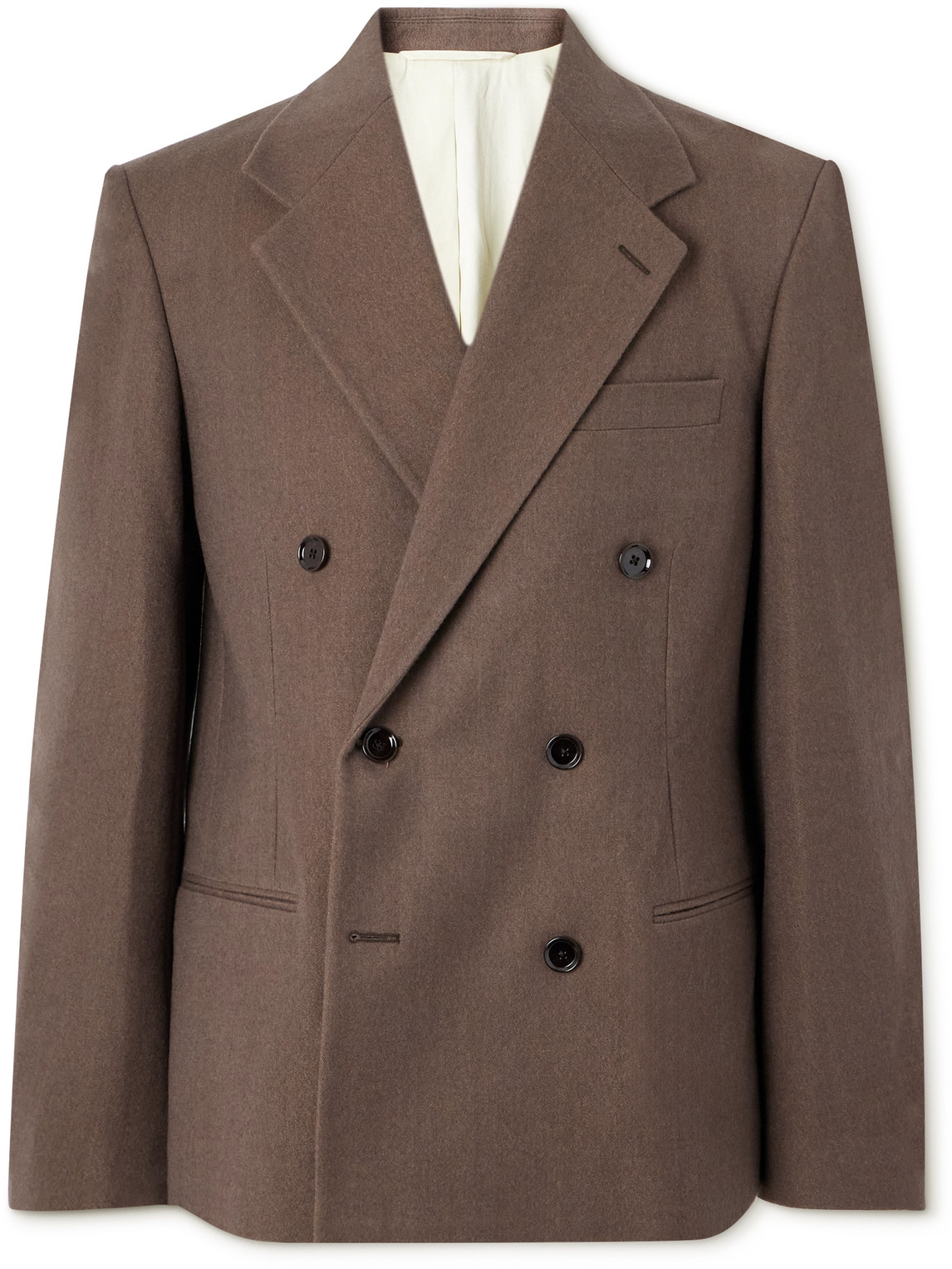Double-breasted Wool and Cotton-Blend Blazer
