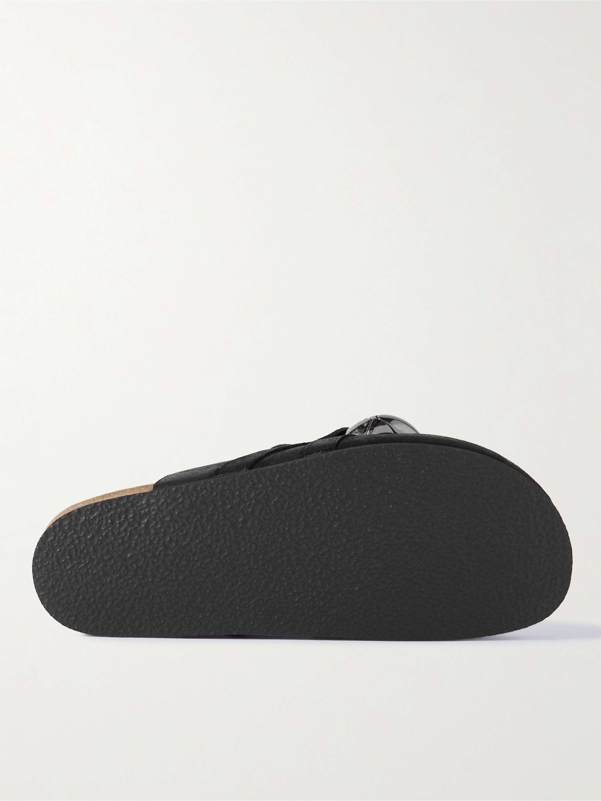 JW ANDERSON Chain-Embellished Leather Backless Loafers