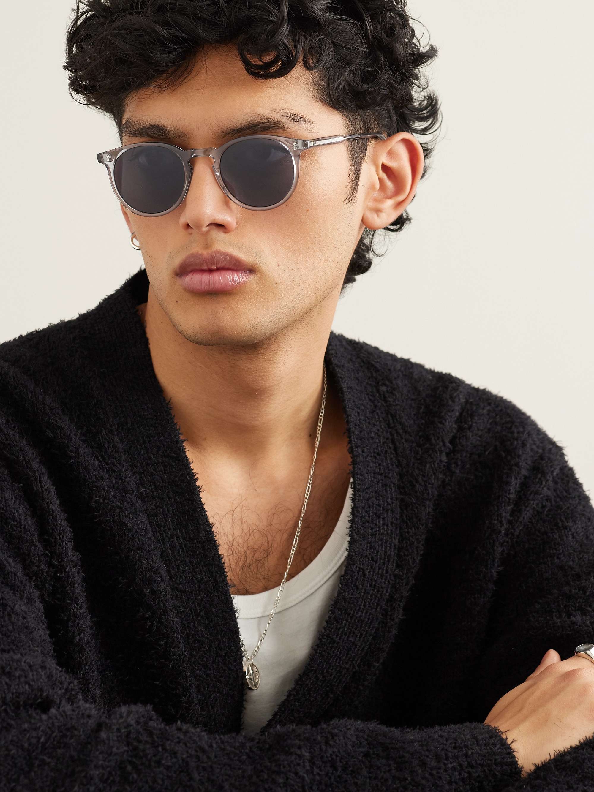 GARRETT LEIGHT CALIFORNIA OPTICAL Carlton Round-Frame Acetate ...