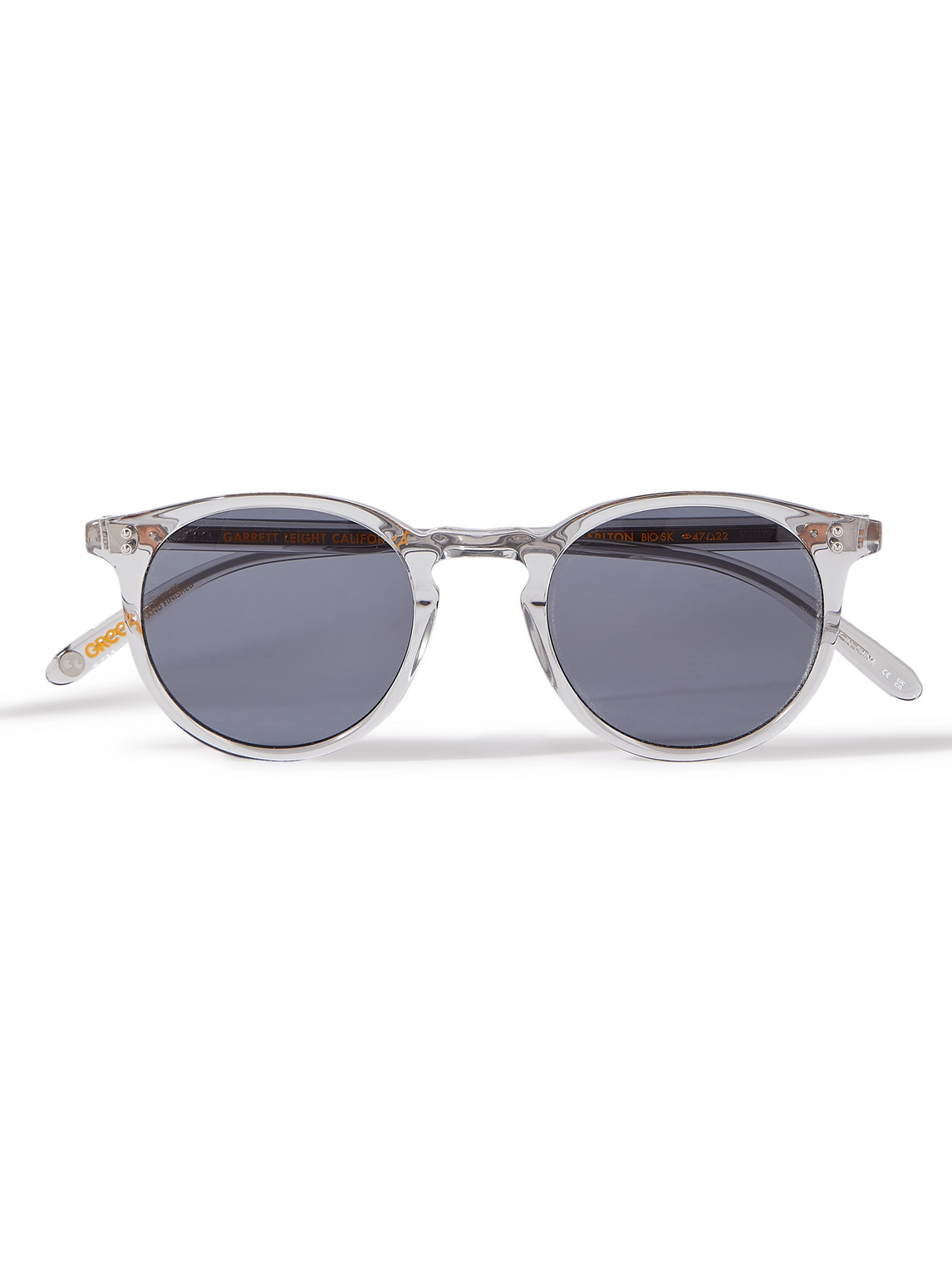 Garrett Leight California Optical Carlton Round-frame Acetate Sunglasses In Grey