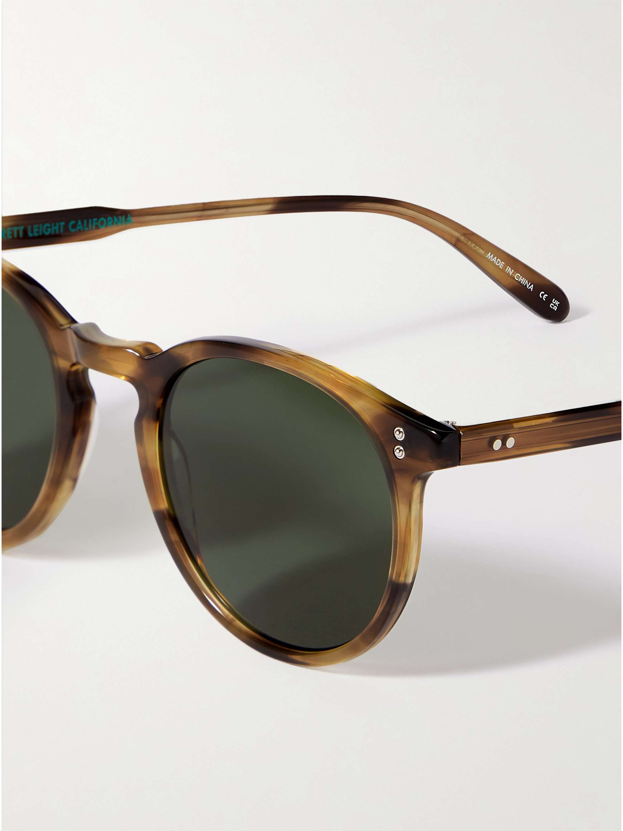 GARRETT LEIGHT CALIFORNIA OPTICAL Carlton Round-Frame Tortoiseshell Acetate Sunglasses