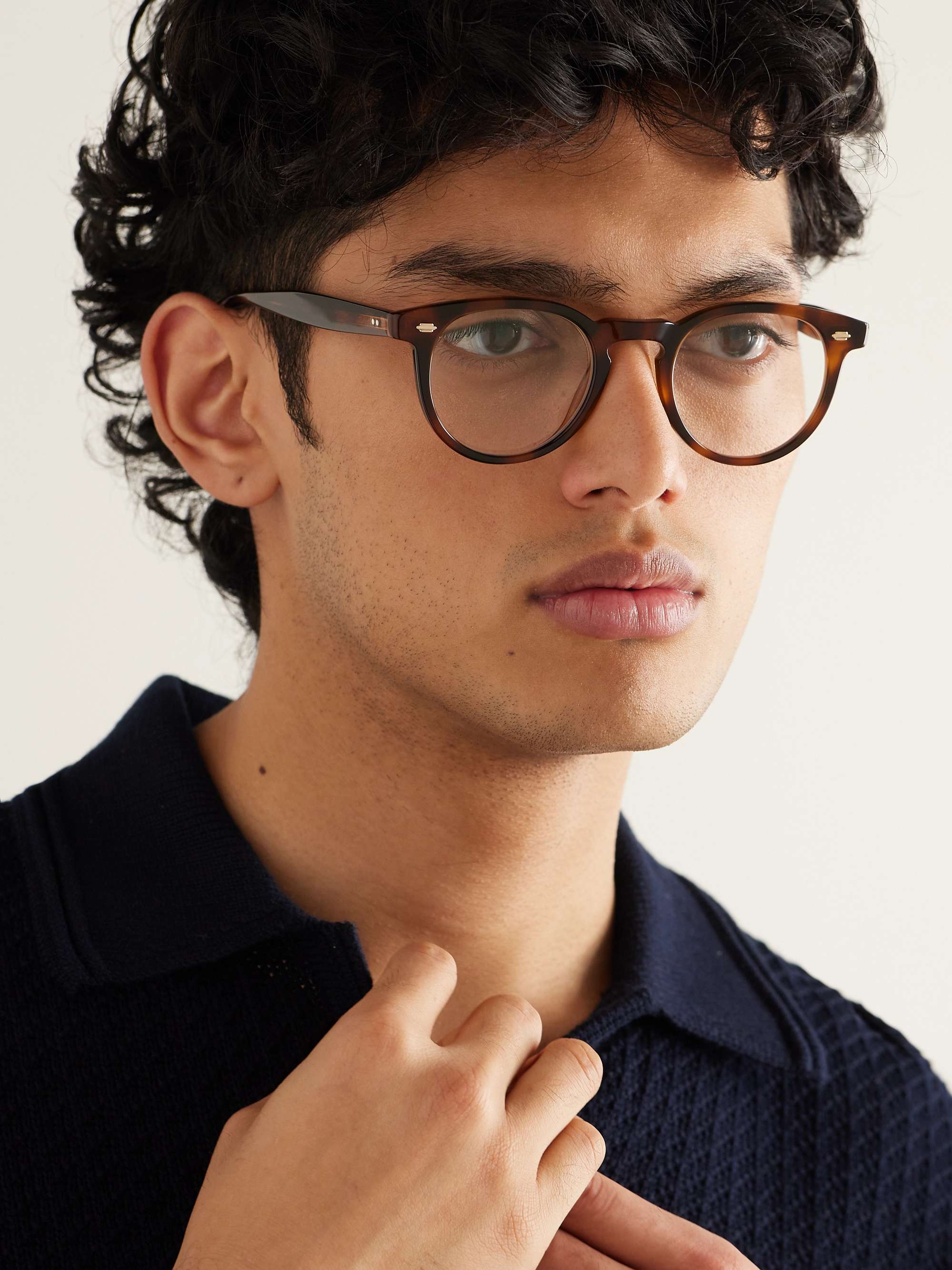 GARRETT LEIGHT CALIFORNIA OPTICAL Hercules Round-Frame Tortoiseshell ...