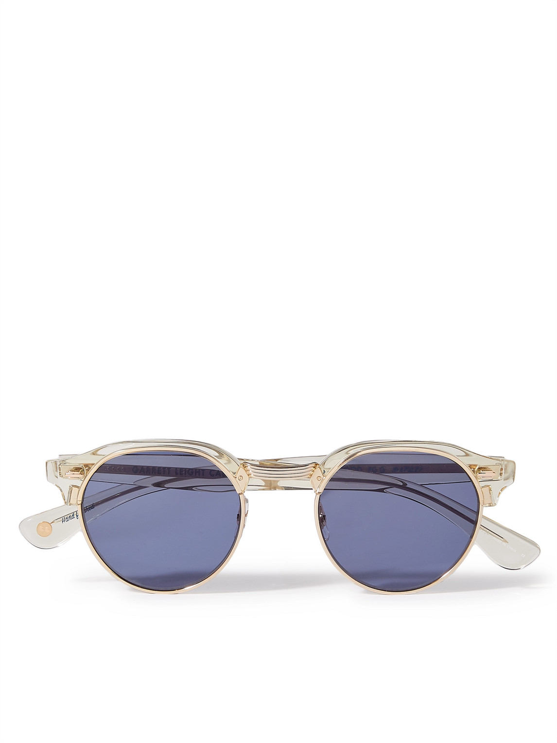 Garrett Leight California Optical Oakwood Round-frame Acetate And Gold-tone Sunglasses