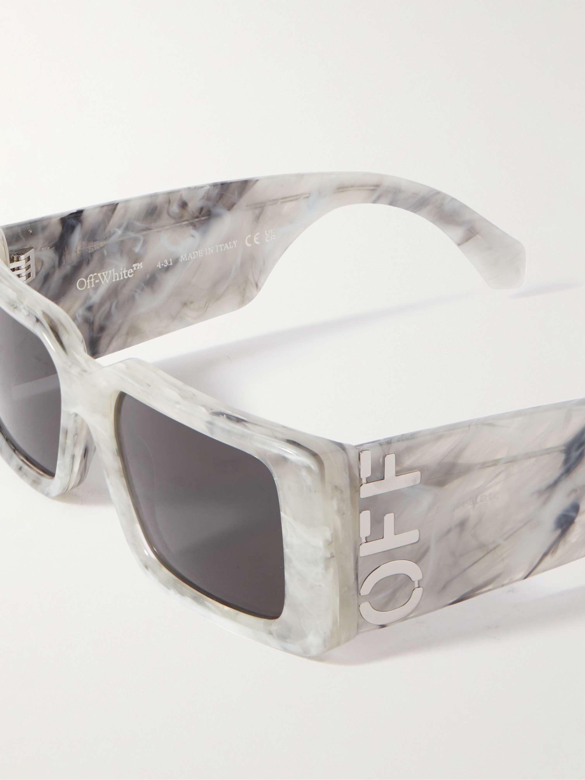 Off-white Gray Marble Sunglasses In Grey