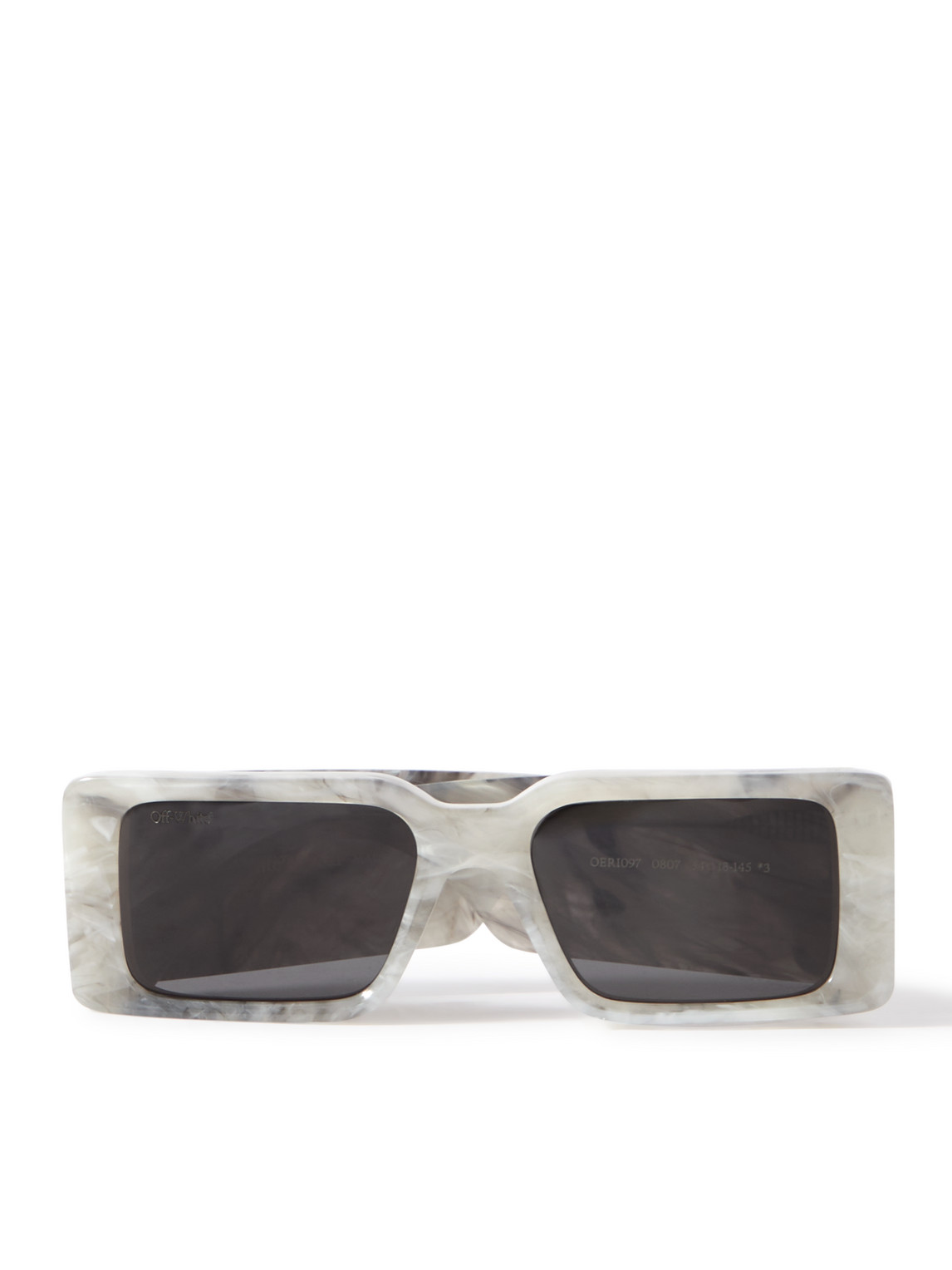 Off-white Milano Square-frame Marbled Acetate Sunglasses In Gray