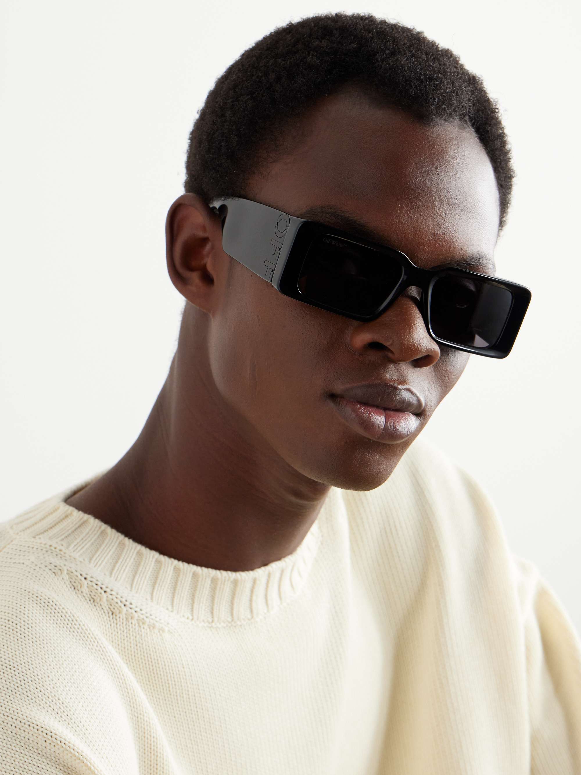 Off-White Manchester square-frame Acetate Sunglasses - Men - Black Sunglasses