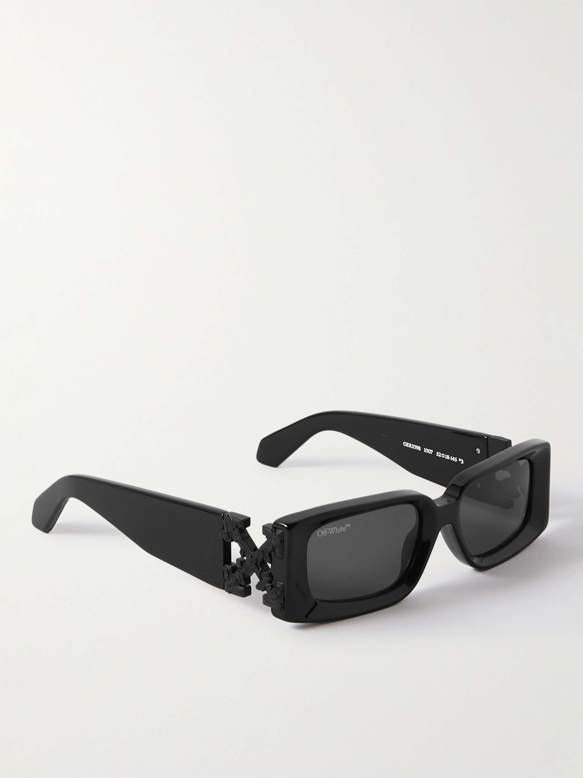 OFF-WHITE Roma Logo-Embellished Rectangular-Frame Acetate Sunglasses ...