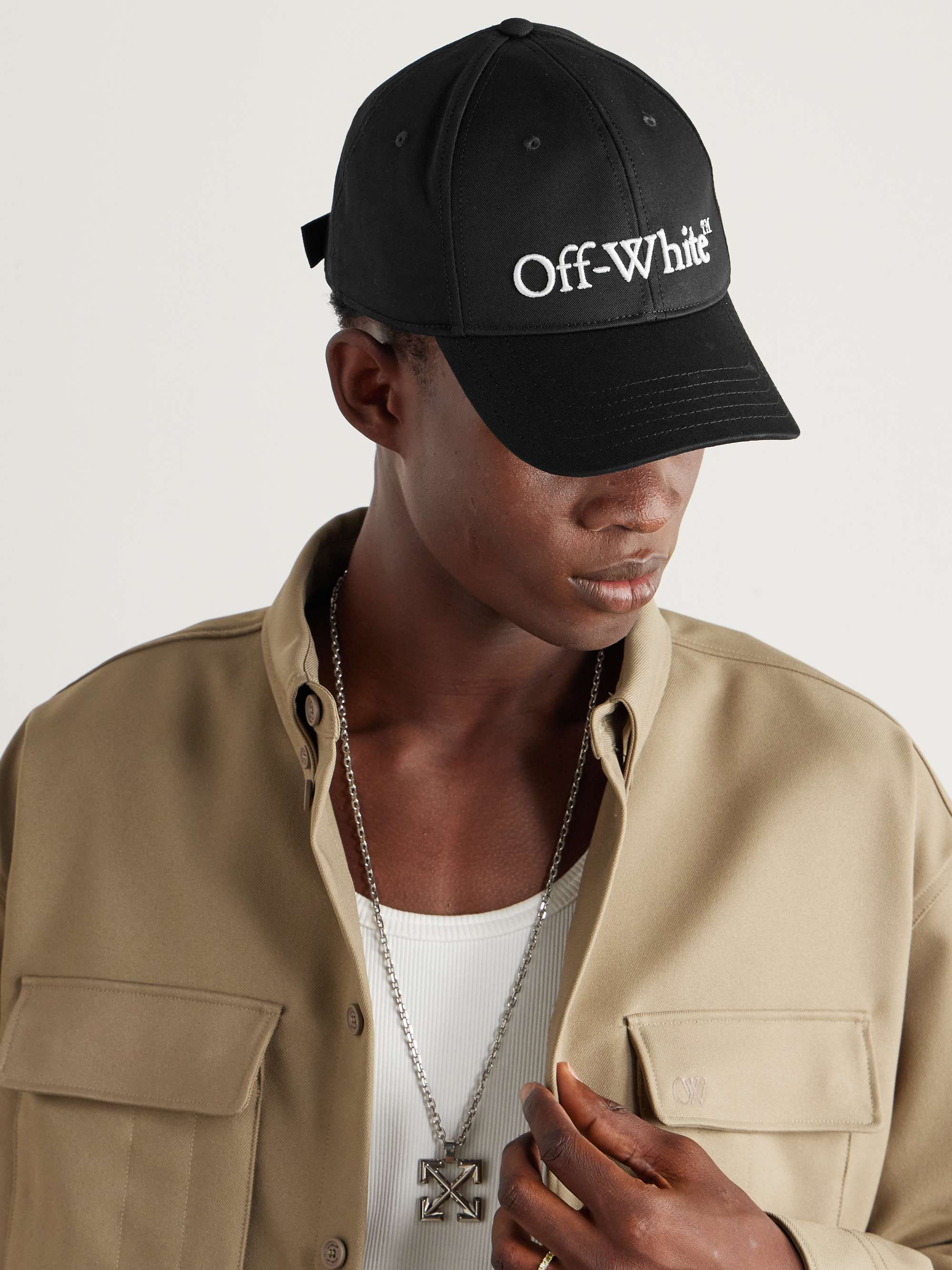 OFF-WHITE Logo-Embroidered Cotton-Gabardine Baseball Cap for Men | MR PORTER