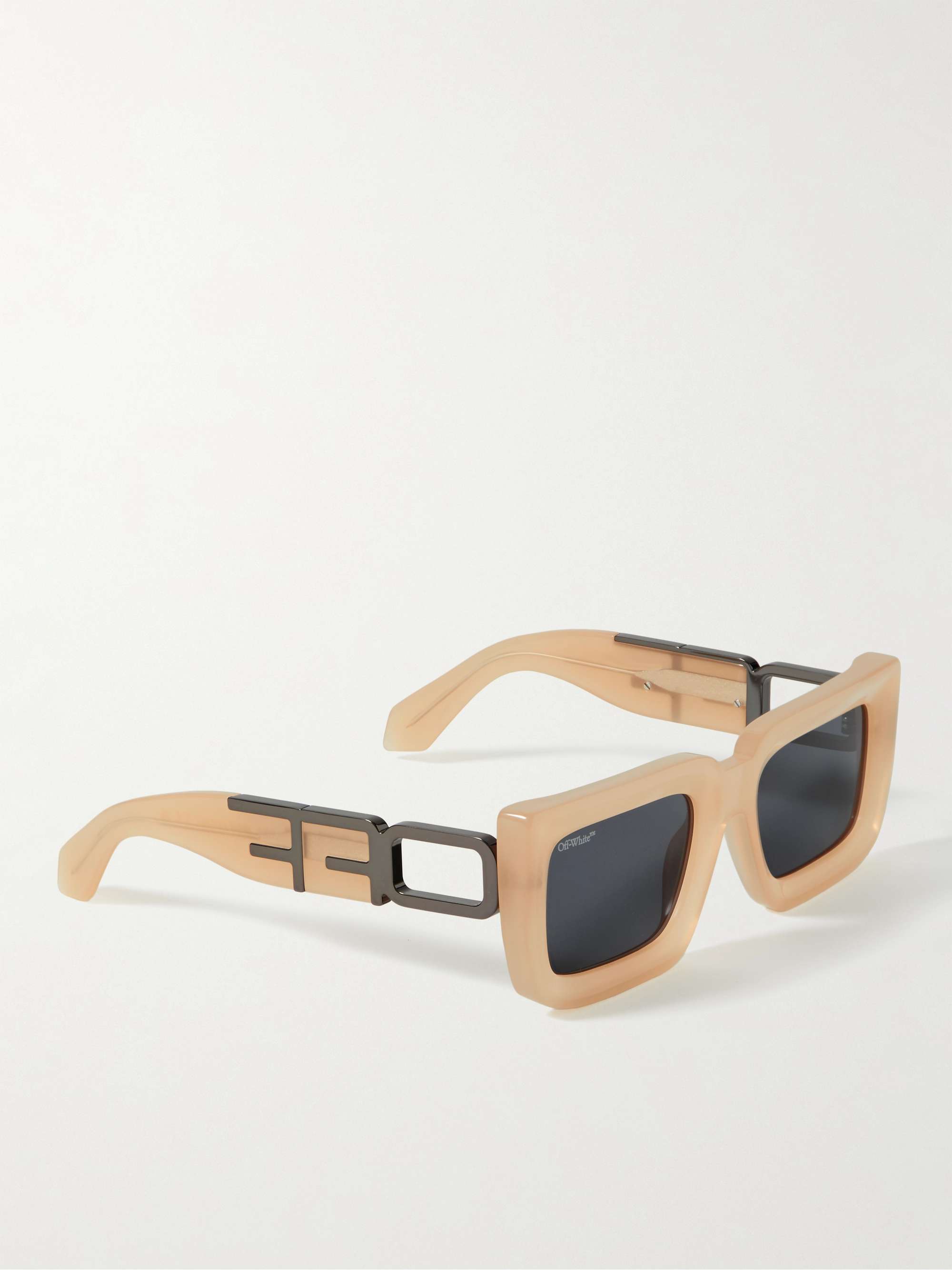 OFF-WHITE Boston Rectangular-Frame Acetate and Gunmetal-Tone Sunglasses