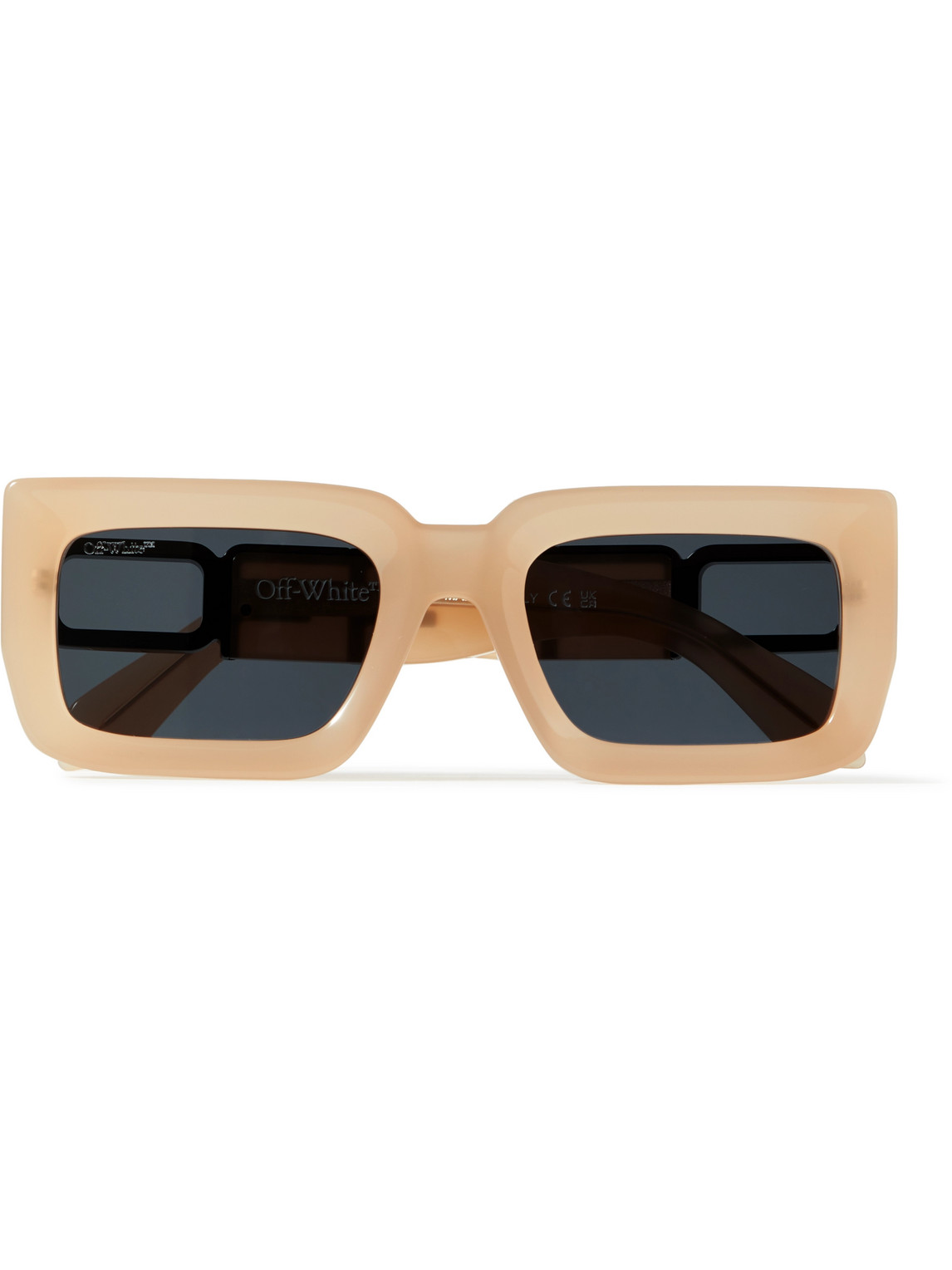 OFF-WHITE BOSTON RECTANGULAR-FRAME ACETATE AND GUNMETAL-TONE SUNGLASSES